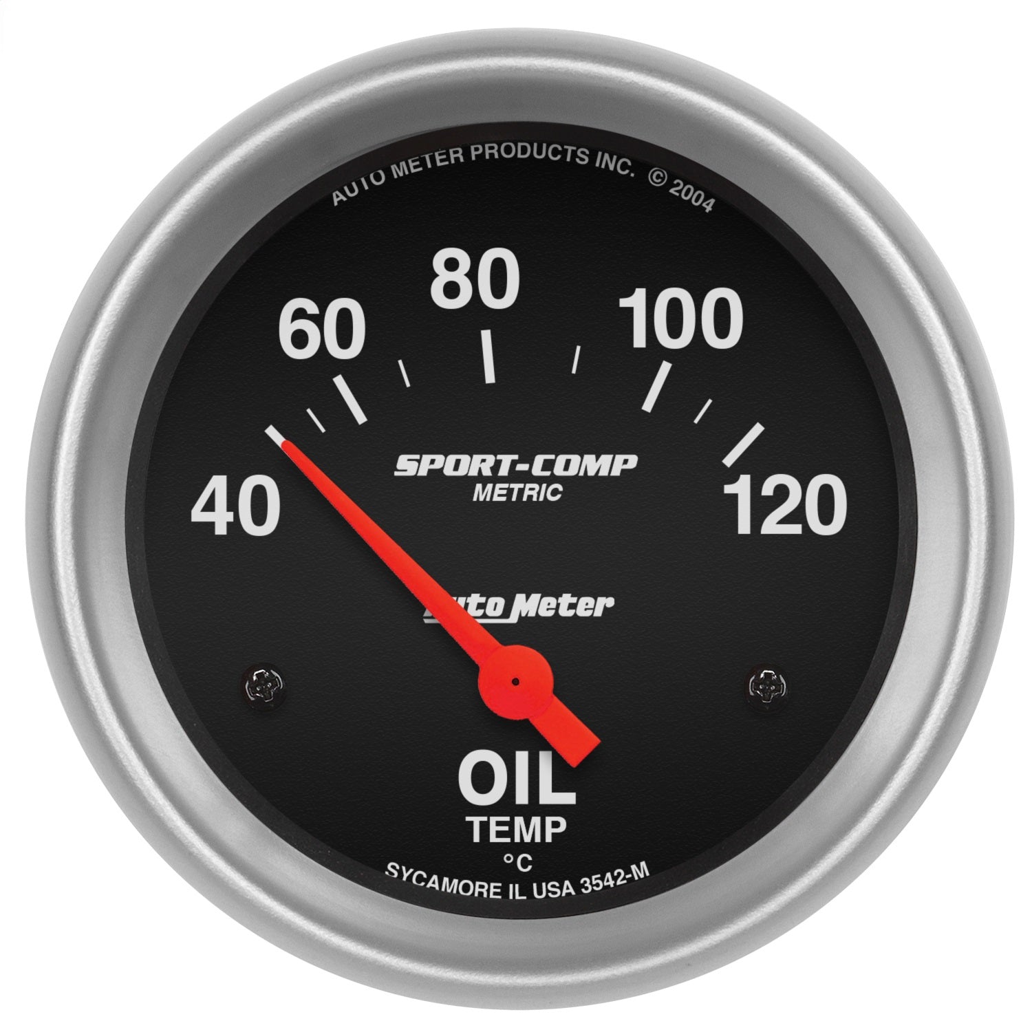 AutoMeter 3542-M GAUGE; OIL TEMP; 2 5/8in.; 40-120deg.F; ELECTRIC; SPORT-COMP AutoMeter 3542-M