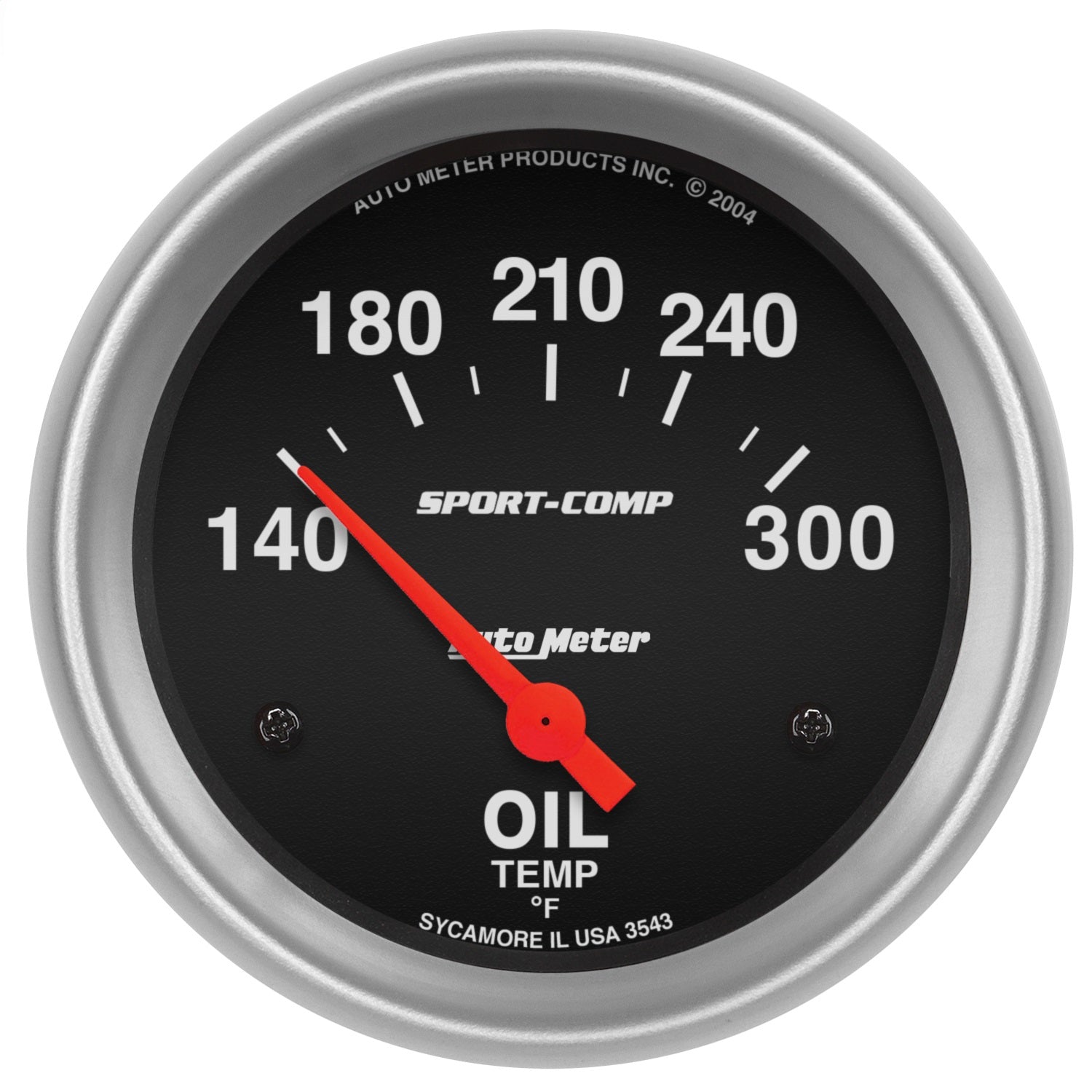 AutoMeter 3543 GAUGE; OIL TEMP; 2 5/8in.; 140-300deg.F; ELECTRIC; SPORT-COMP AutoMeter 3543