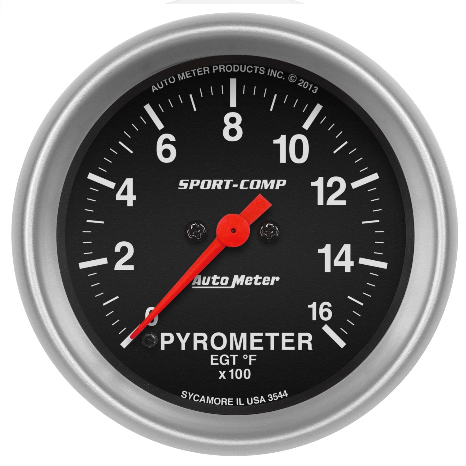 AutoMeter 3544 GAUGE; PYROMETER (EGT); 2 5/8in.; 1600deg.F; DIGITAL STEPPER MOTOR; SPORT-COMP AutoMeter 3544