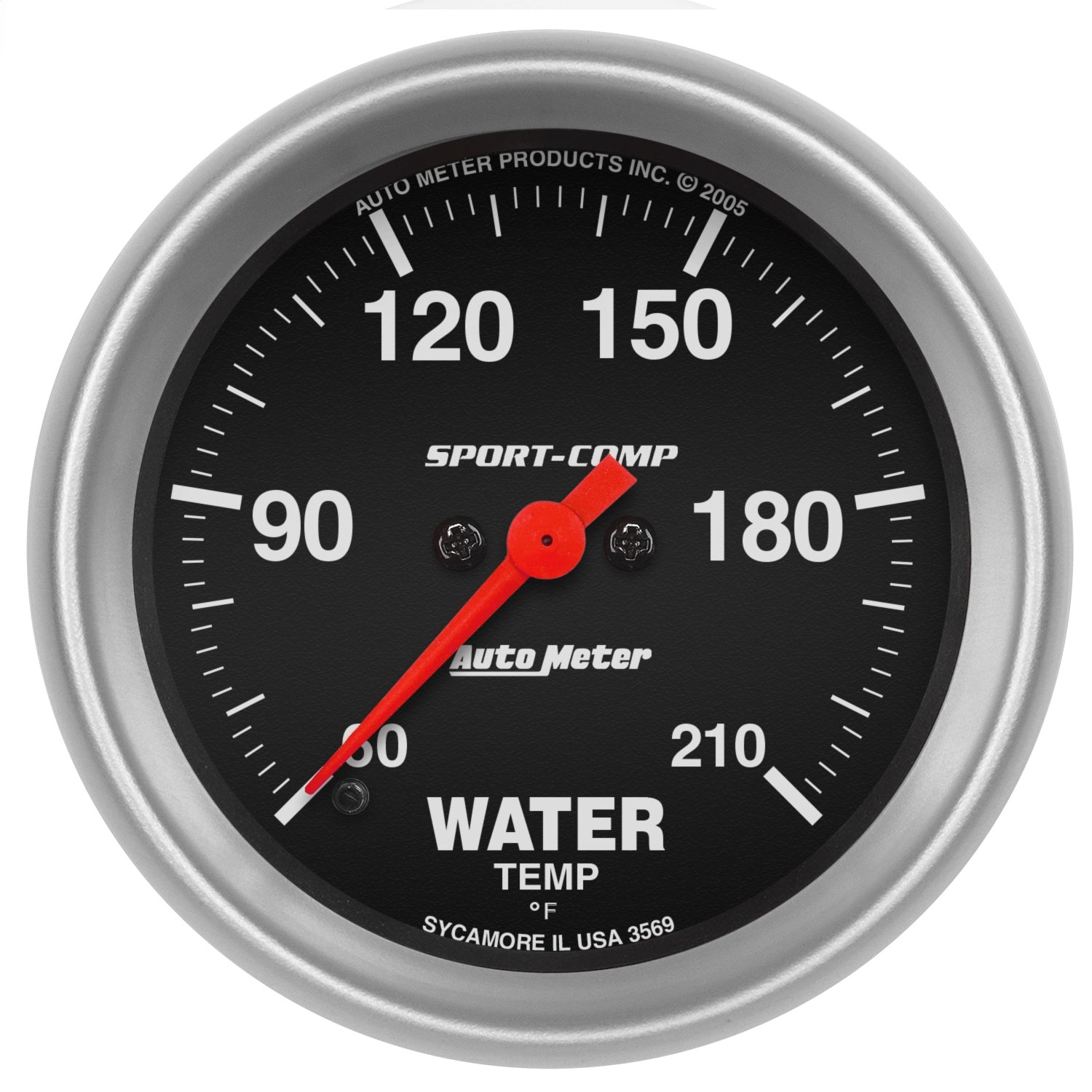 AutoMeter 3569 GAUGE; LOW WATER TEMP; 2 5/8in.; 60-210deg.F; DIGITAL STEPPER MOTOR; SPORT-COMP AutoMeter 3569