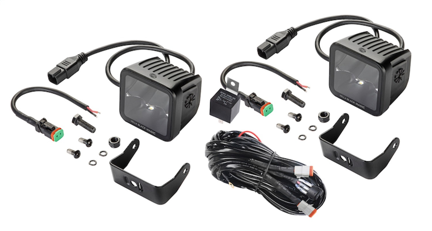Hella 358176821 BLACK MAGIC 3.2INCH LED CUBE KIT FLOOD BEAM Hella 358176821