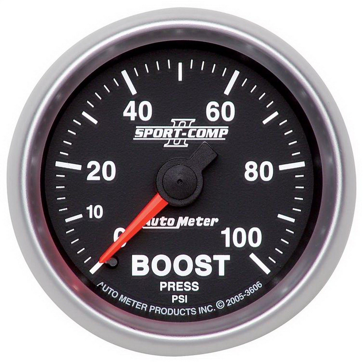 AutoMeter 3606 GAUGE; BOOST; 2 1/16in.; 100PSI; MECHANICAL; SPORT-COMP II AutoMeter 3606