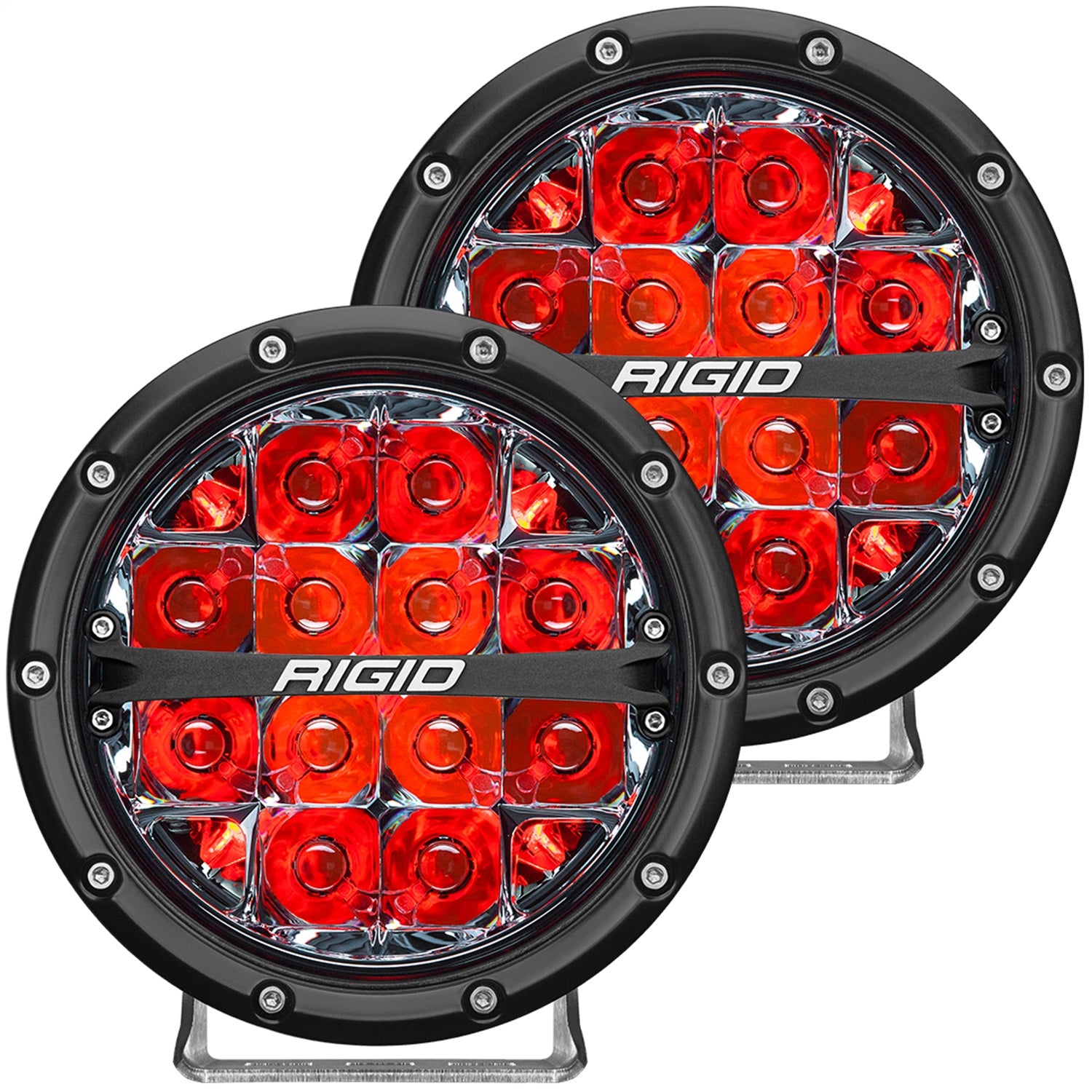 RIGID Industries 36203 360-SERIES 6 INCH LED OFF-ROAD SPOT BEAM RED BACKLIGHTPAIR RIGID Industries 36203