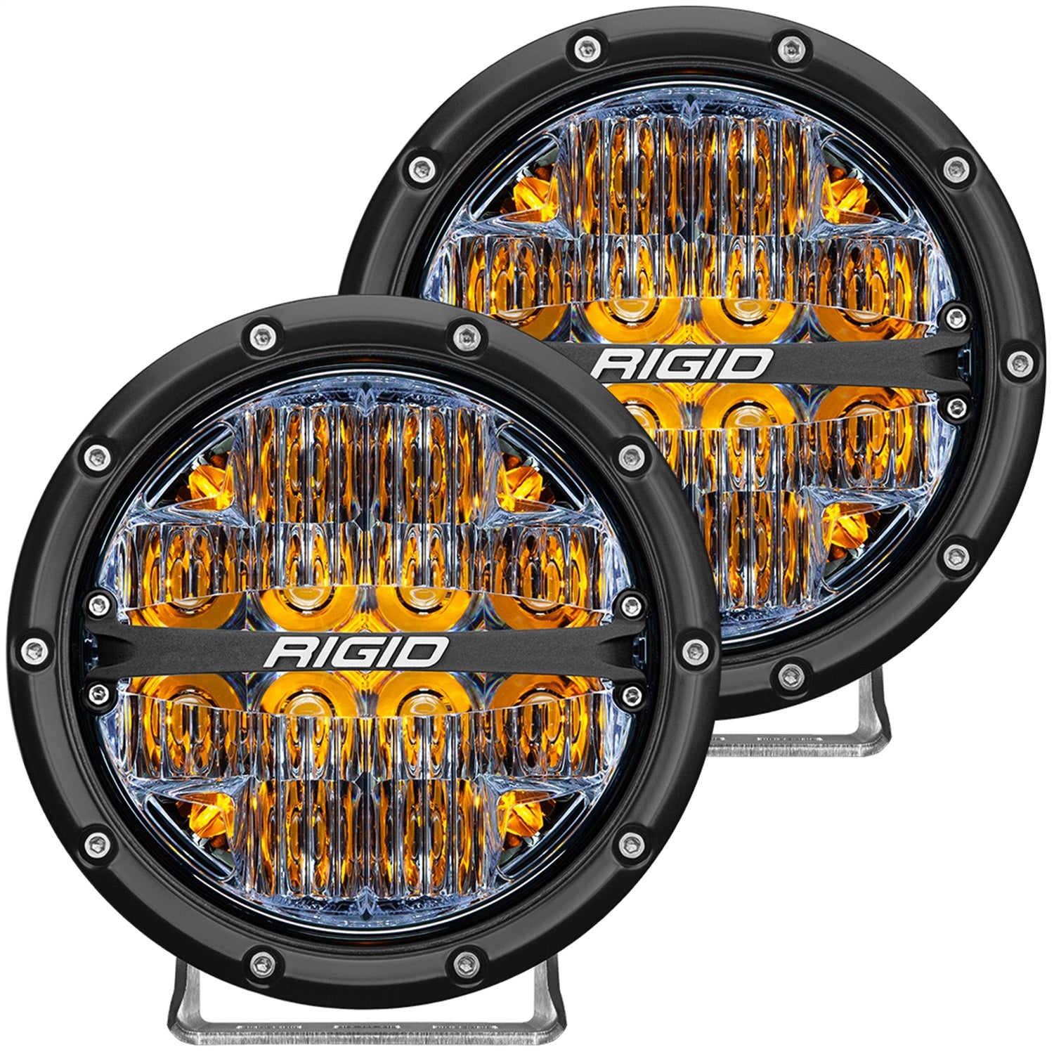 RIGID Industries 36206 360-SERIES 6 INCH LED OFF-ROAD DRIVE BEAM AMBER BACKLIGHT PAIR RIGID Industries 36206