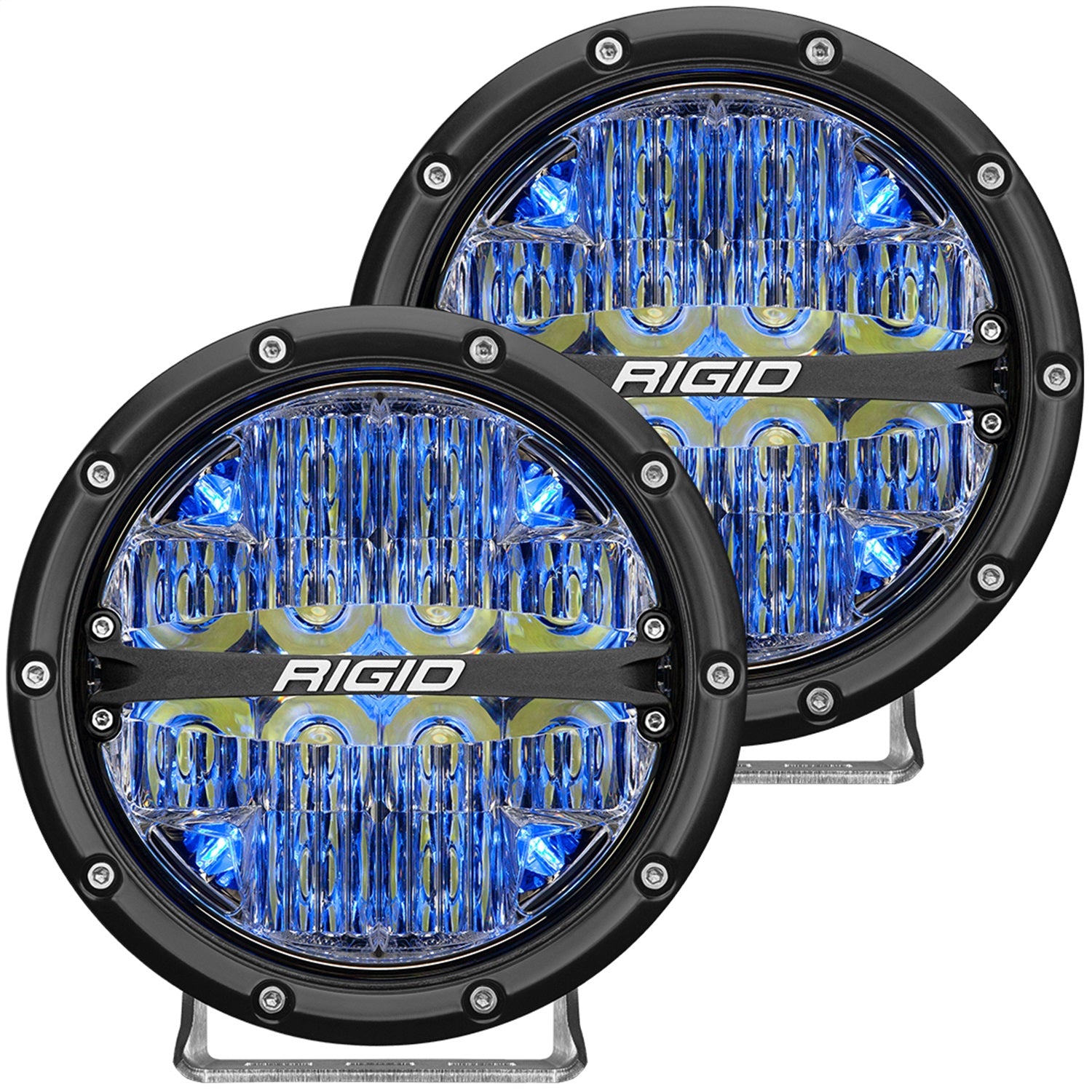 RIGID Industries 36207 360-SERIES 6 INCH LED OFF-ROAD DRIVE BEAM BLUE BACKLIGHT ; PAIR RIGID Industries 36207