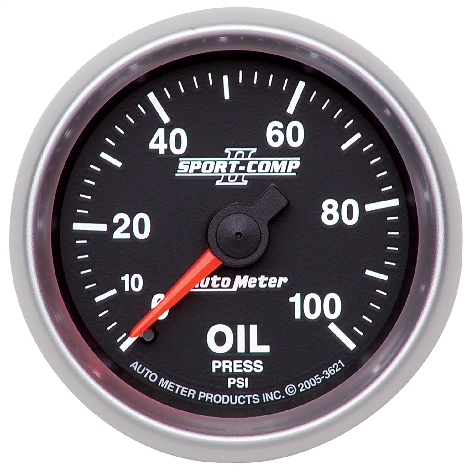 AutoMeter 3621 GAUGE; OIL PRESSURE; 2 1/16in.; 100PSI; MECHANICAL; SPORT-COMP II AutoMeter 3621
