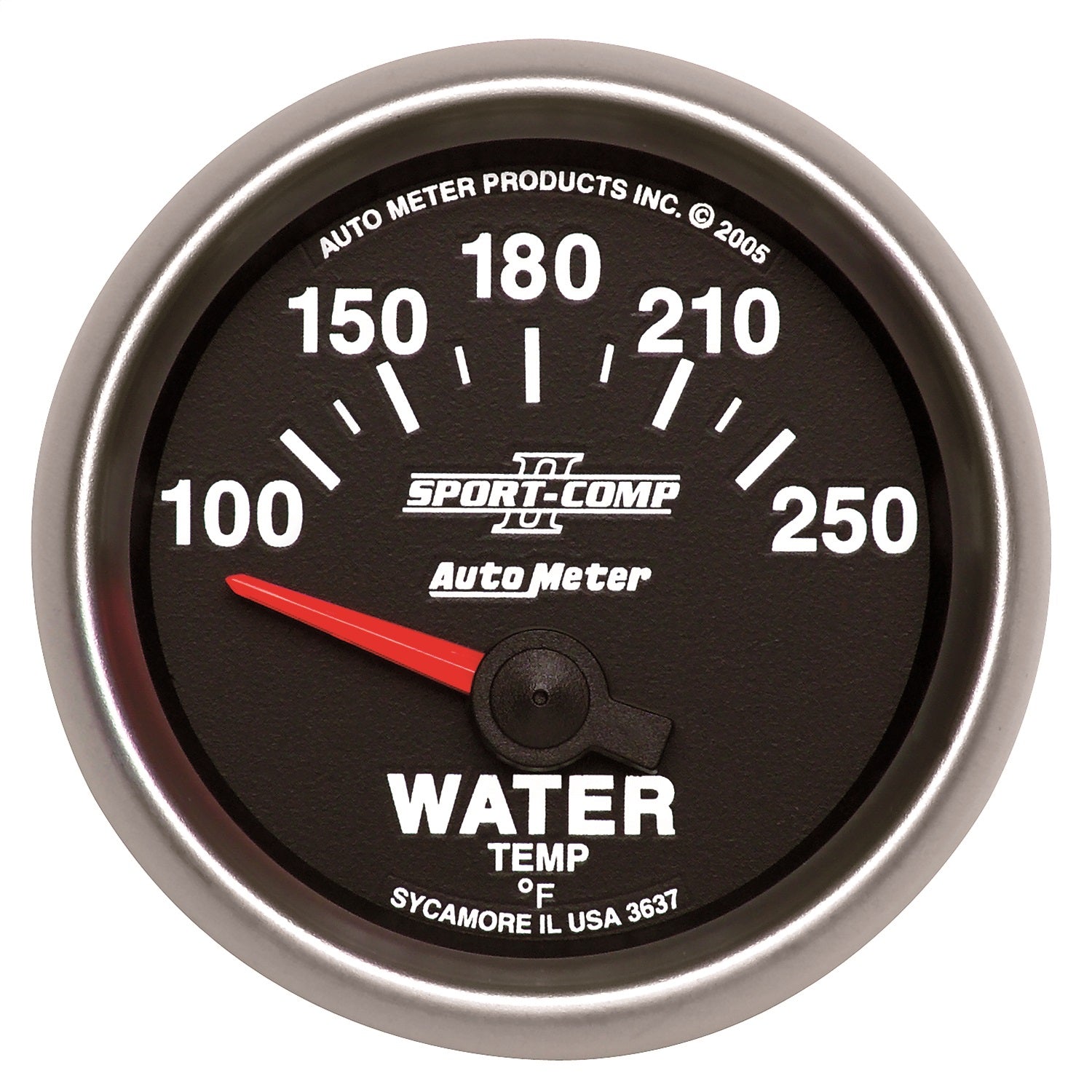 AutoMeter 3637 GAUGE; WATER TEMP; 2 1/16in.; 100-250deg.F; ELECTRIC; SPORT-COMP II AutoMeter 3637