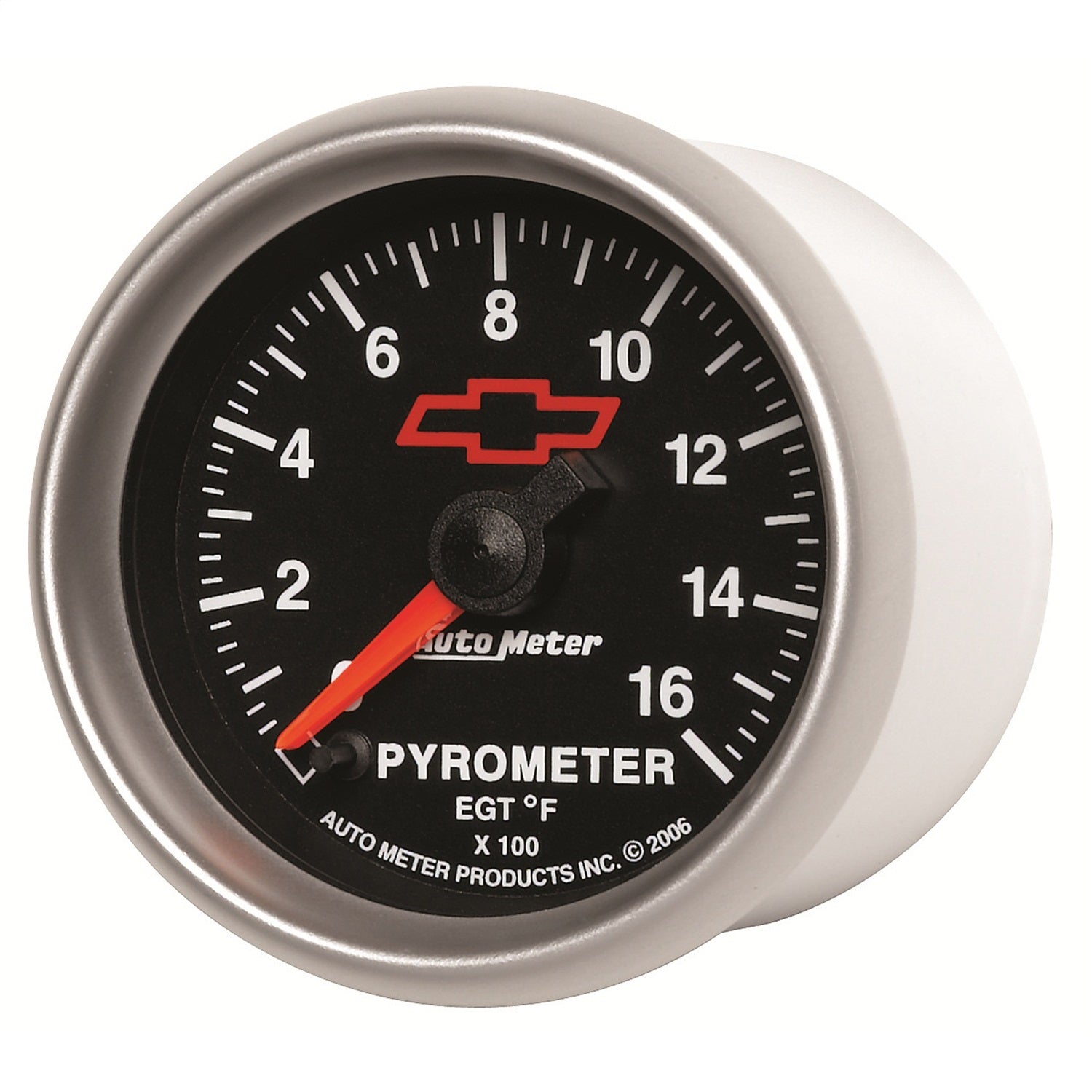 AutoMeter 3644-00406 GAUGE; PYROMETER (EGT); 2 1/16in.; 1600deg.F; STEPPER MOTOR; CHEVY RED BOWTIE; B AutoMeter 3644-00406
