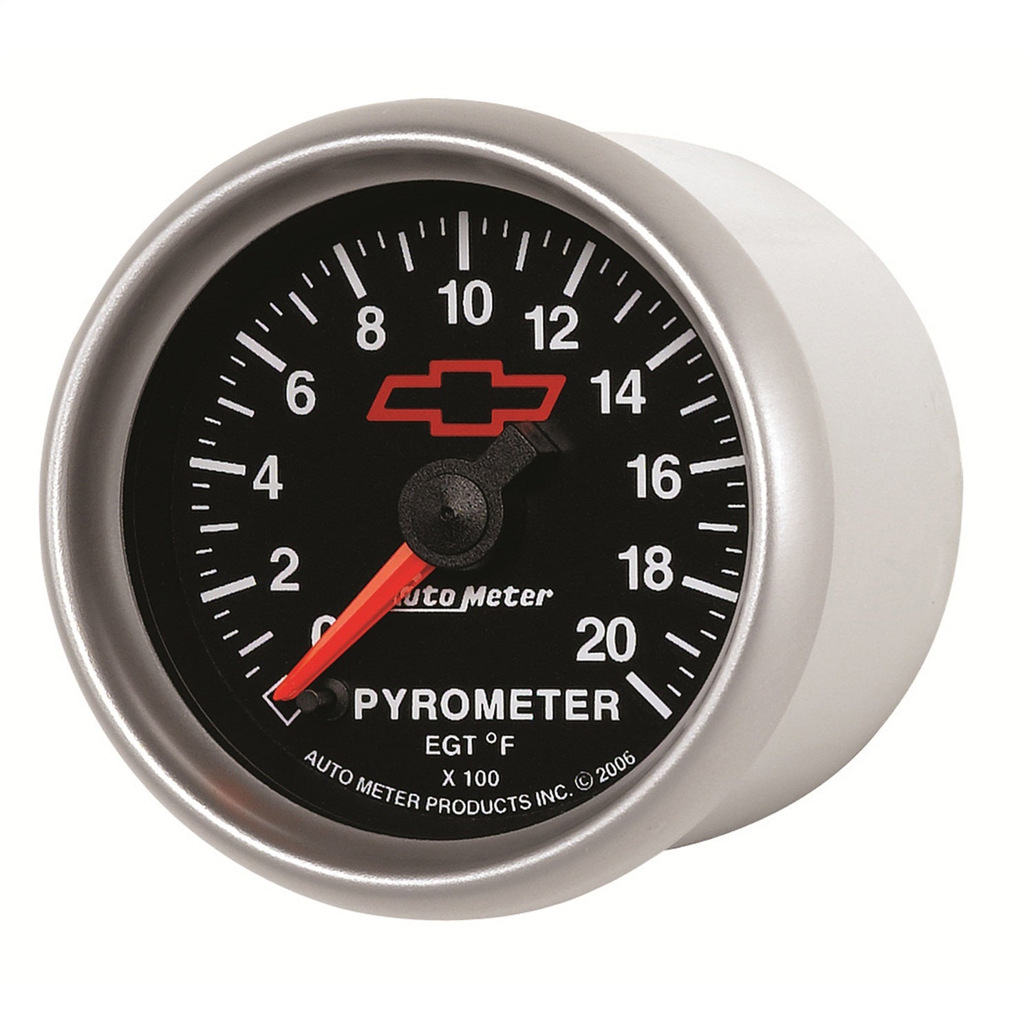 AutoMeter 3645-00406 GAUGE; PYROMETER (EGT); 2 1/16in.; 2000deg.F; STEPPER MOTOR; CHEVY RED BOWTIE; B AutoMeter 3645-00406