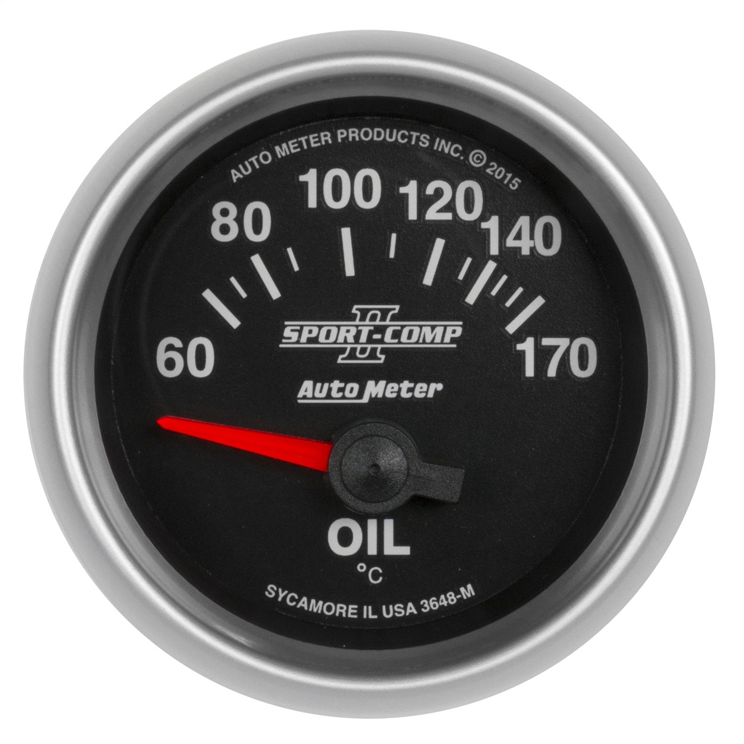 AutoMeter 3648-M GAUGE; OIL TEMP; 2 1/16in.; 60-170deg.F; ELECTRIC; SPORT-COMP II AutoMeter 3648-M