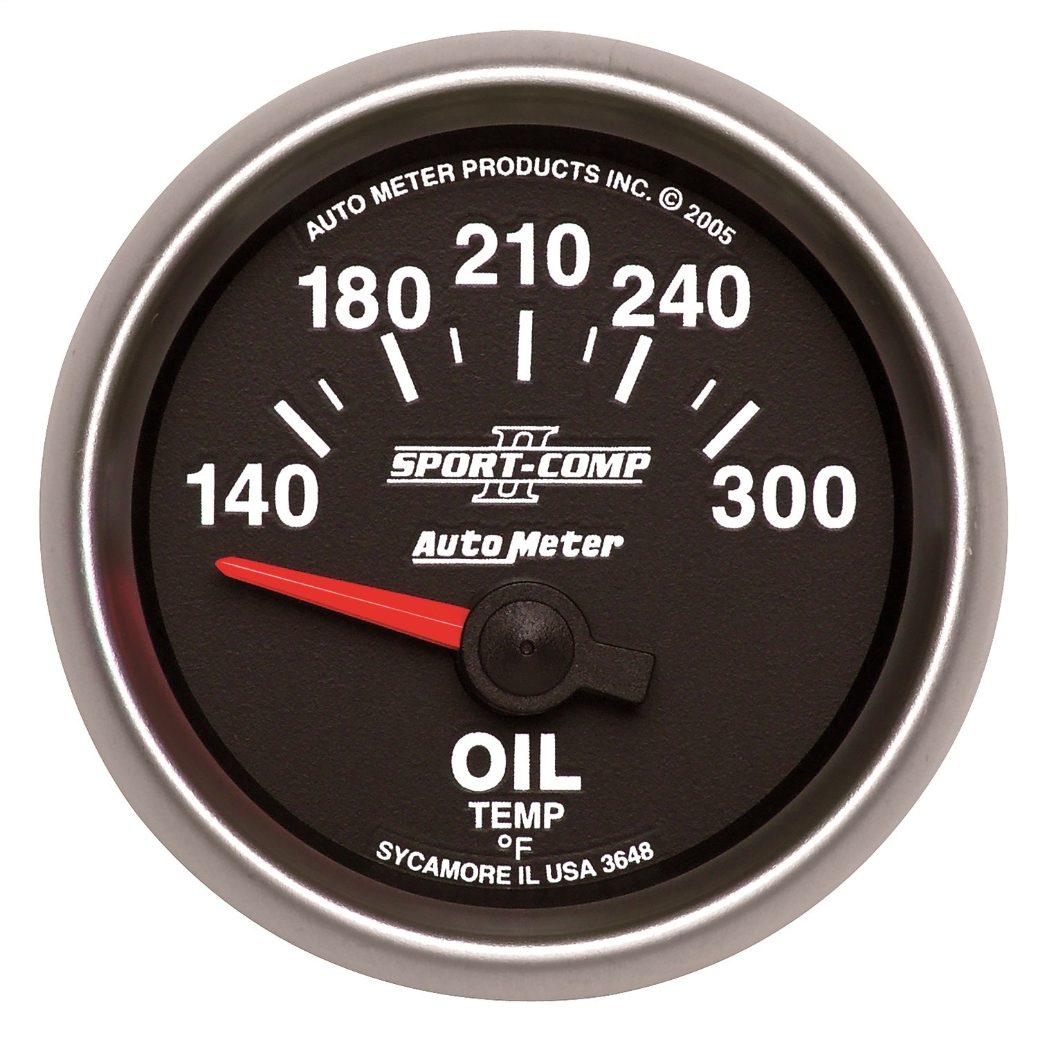 AutoMeter 3648 GAUGE; OIL TEMP; 2 1/16in.; 140-300deg.F; ELECTRIC; SPORT-COMP II AutoMeter 3648