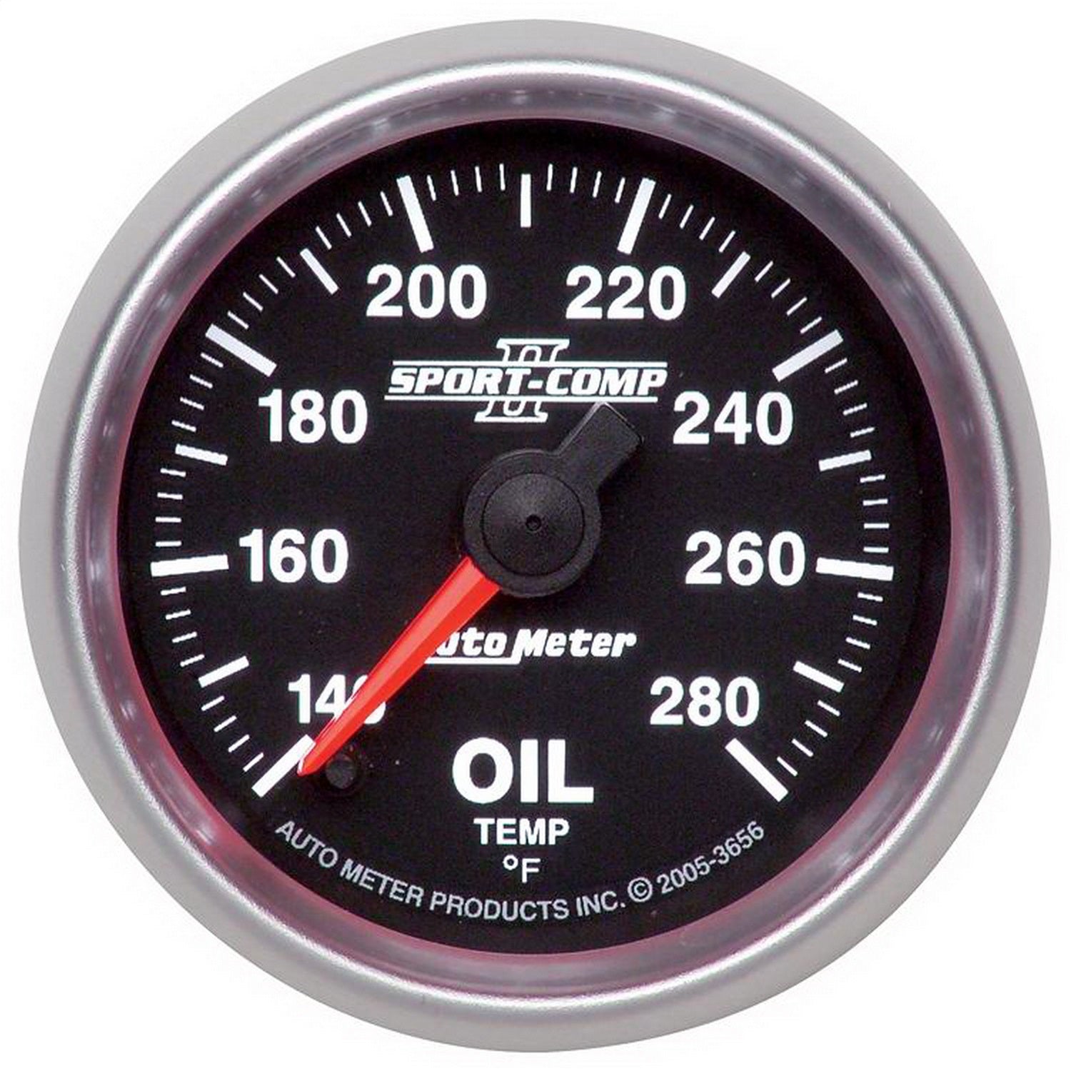 AutoMeter 3656 GAUGE; OIL TEMP; 2 1/16in.; 140-280deg.F; DIGITAL STEPPER MOTOR; SPORT-COMP II AutoMeter 3656