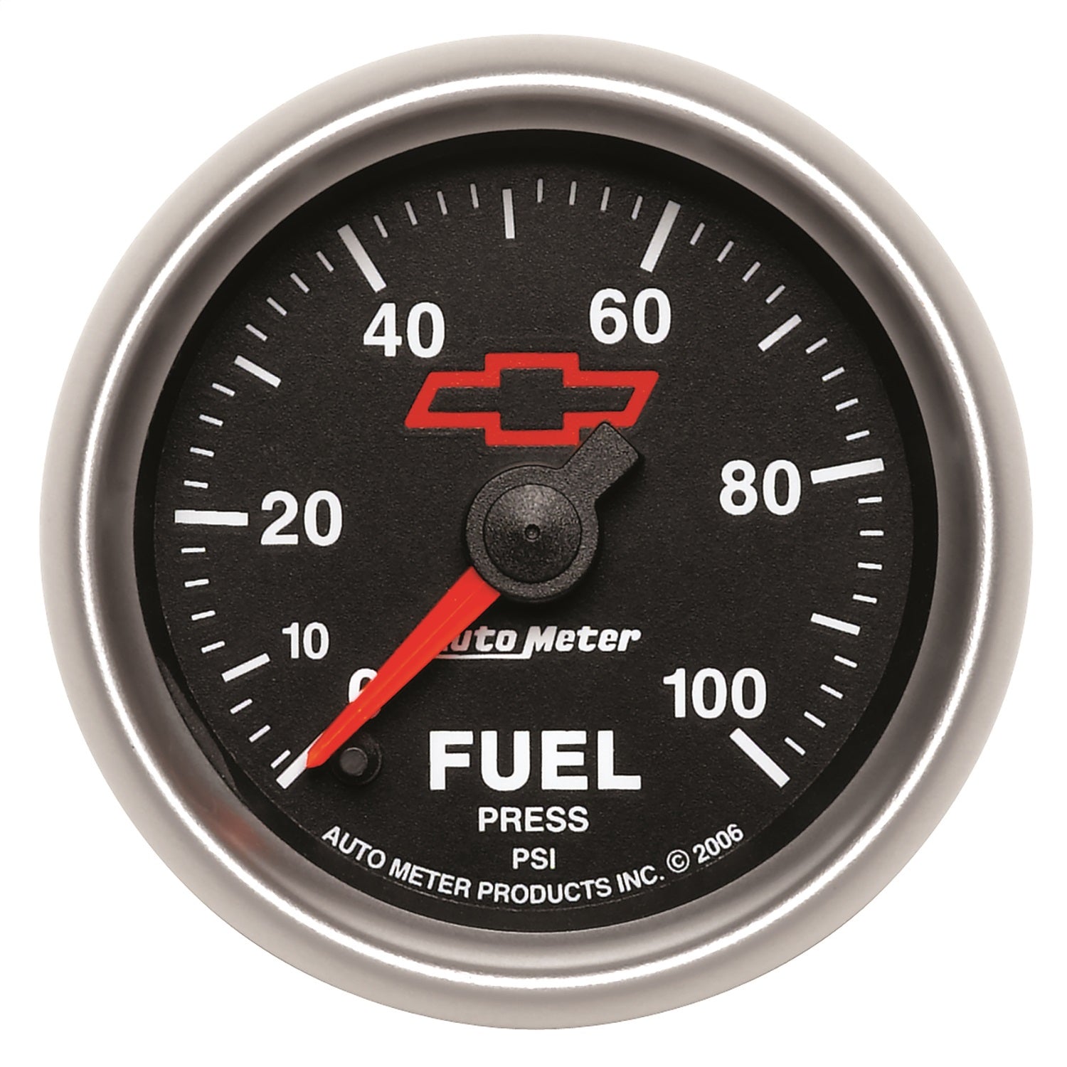 AutoMeter 3663-00406 GAUGE; FUEL PRESSURE; 2 1/16in.; 100PSI; DIGITAL STEPPER MOTOR; CHEVY RED BOWTIE AutoMeter 3663-00406