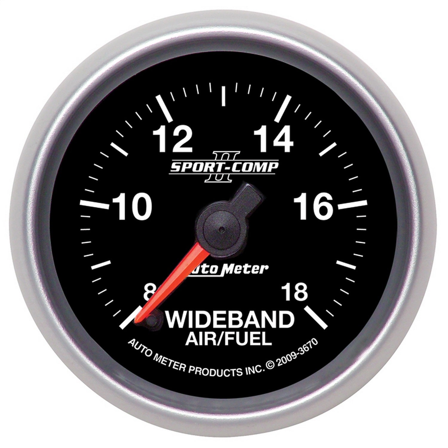 AutoMeter 3670 GAUGE; AIR/FUEL RATIO-WIDEBAND; ANALOG; 2 1/16in.; 8:1-18:1; STPR MTR; SC II AutoMeter 3670