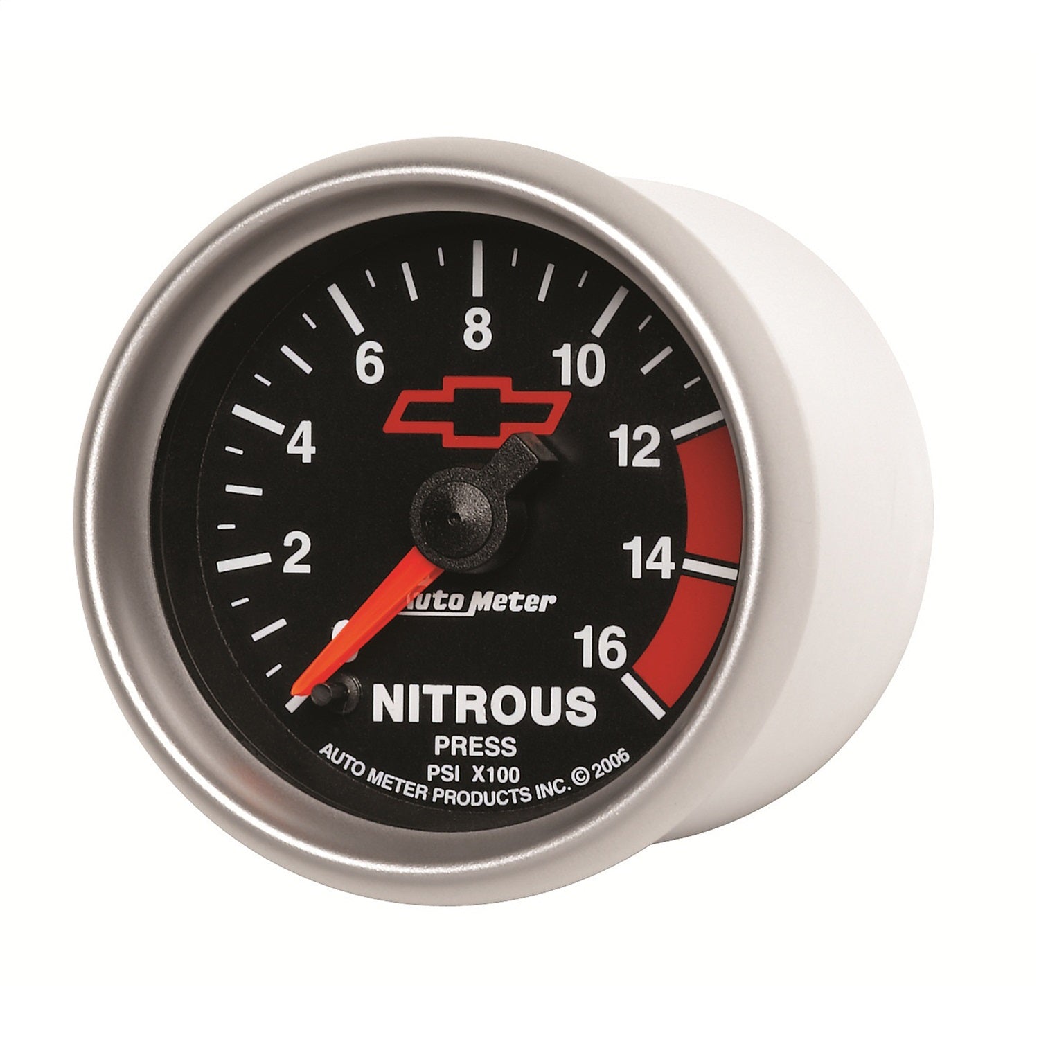 AutoMeter 3674-00406 GAUGE; NITROUS PRESSURE; 2 1/16in.; 1600PSI; DIGITAL STEPPER MOTOR; CHEVY RED BO AutoMeter 3674-00406