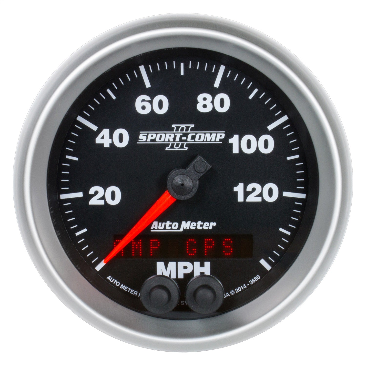 AutoMeter 3680 GAUGE; SPEEDOMETER; 3 3/8in.; 140MPH; GPS; SPORT-COMP II AutoMeter 3680