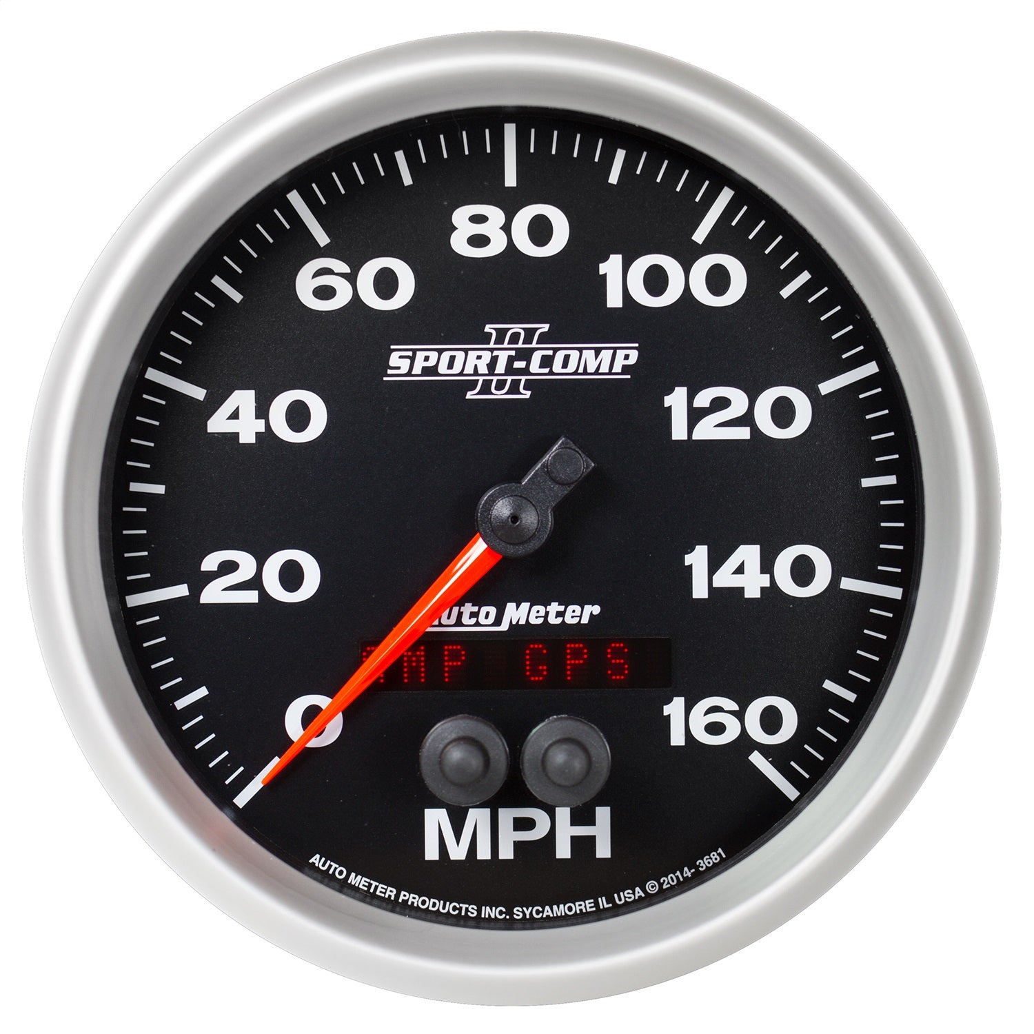 AutoMeter 3681 GAUGE; SPEEDOMETER; 5in.; 160MPH; GPS; SPORT-COMP II AutoMeter 3681