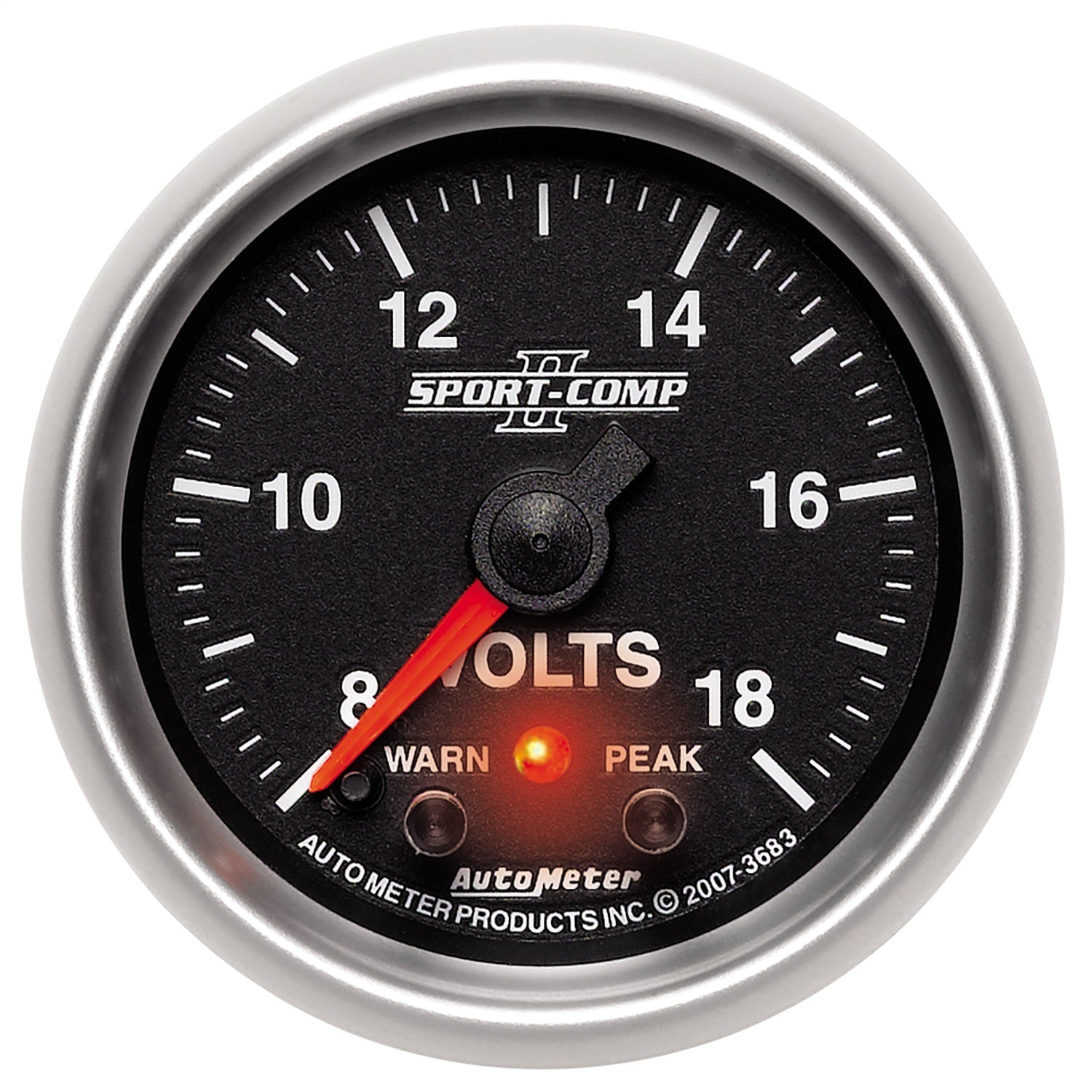 AutoMeter 3683 GAUGE; VOLTMETER; 2 1/16in.; 18V; DIGITAL STEPPER MOTOR W/PK/WRN; SPORT-COMP II AutoMeter 3683