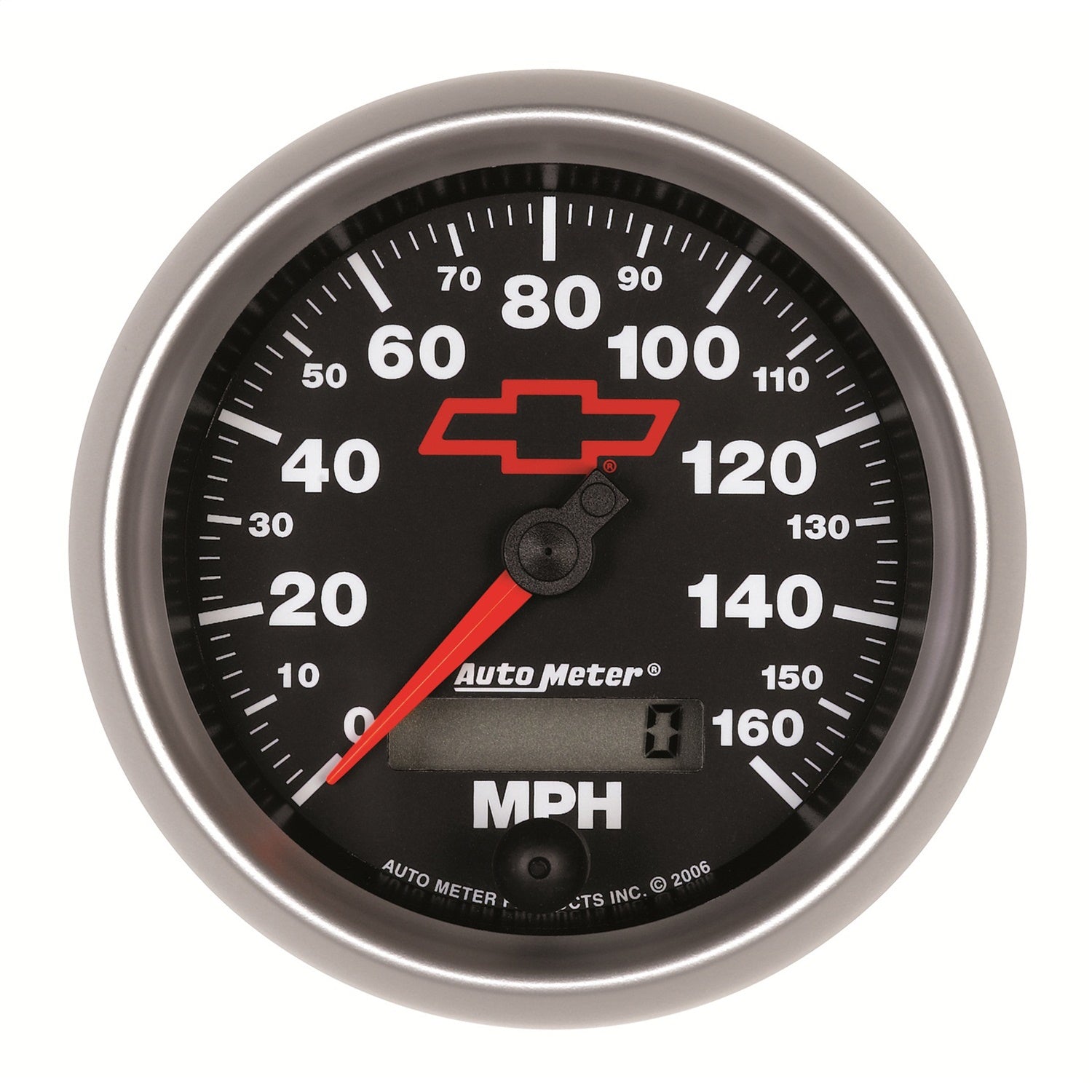 AutoMeter 3688-00406 GAUGE; SPEEDOMETER; 3 3/8in.; 160MPH; ELEC. PROGRAMMABLE; CHEVY RED BOWTIE; BLAC AutoMeter 3688-00406