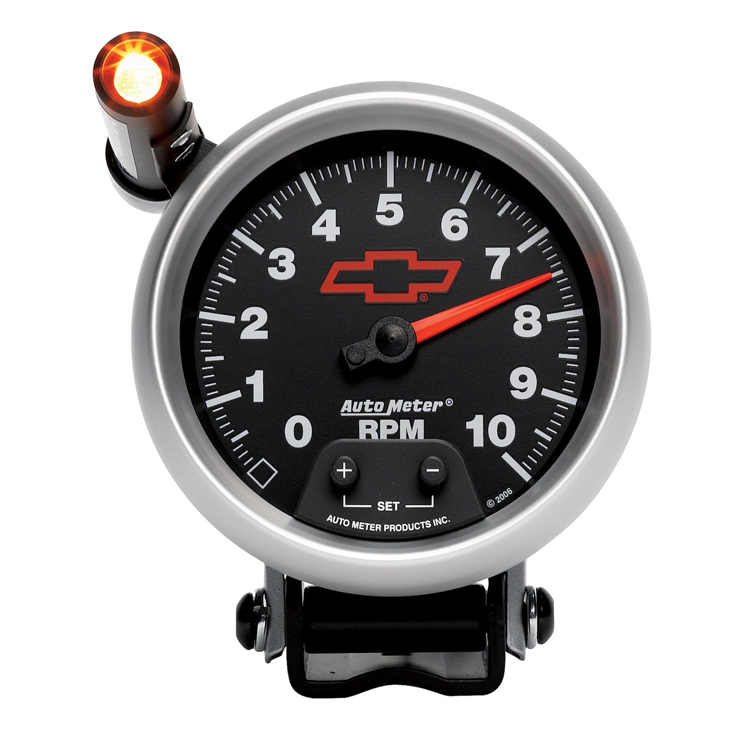 AutoMeter 3690-00406 GAUGE; TACHOMETER; 3 3/4in.; 10K RPM; PEDESTAL W/EXT. QUICK-LITE; CHEVY RED BOWT AutoMeter 3690-00406