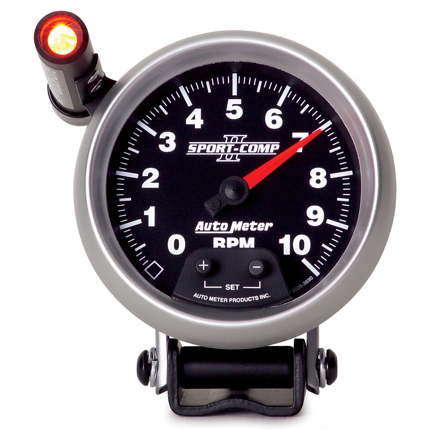 AutoMeter 3690 GAUGE; TACHOMETER; 3 3/4in.; 10K RPM; PEDESTAL W/EXT. QUICK-LITE; SPORT-COMP II AutoMeter 3690