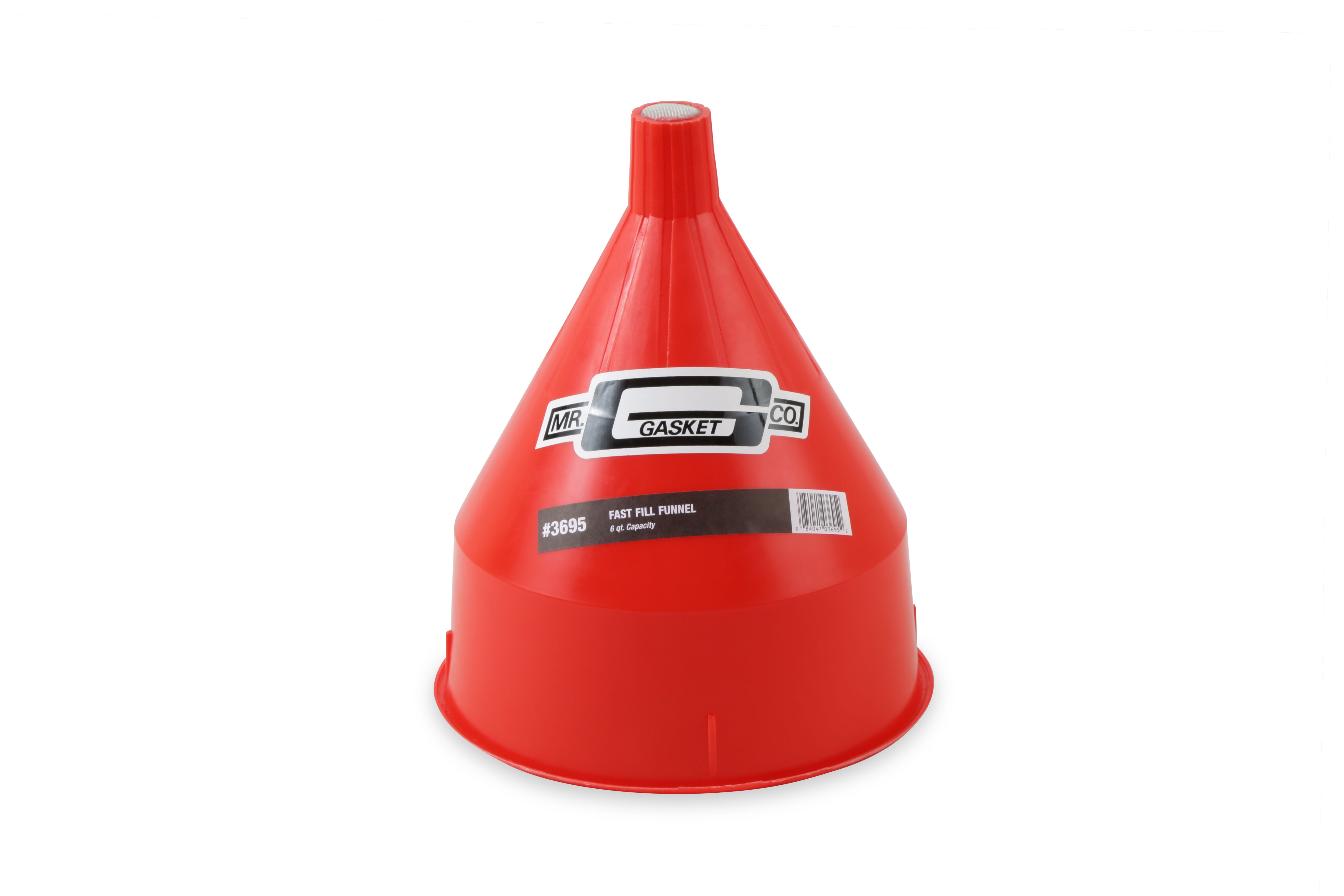 Mr Gasket 3695 Fast-Fill Funnel; 6 Qt Capacity; w/Built-In Brass Screen Filter; Mr Gasket 3695