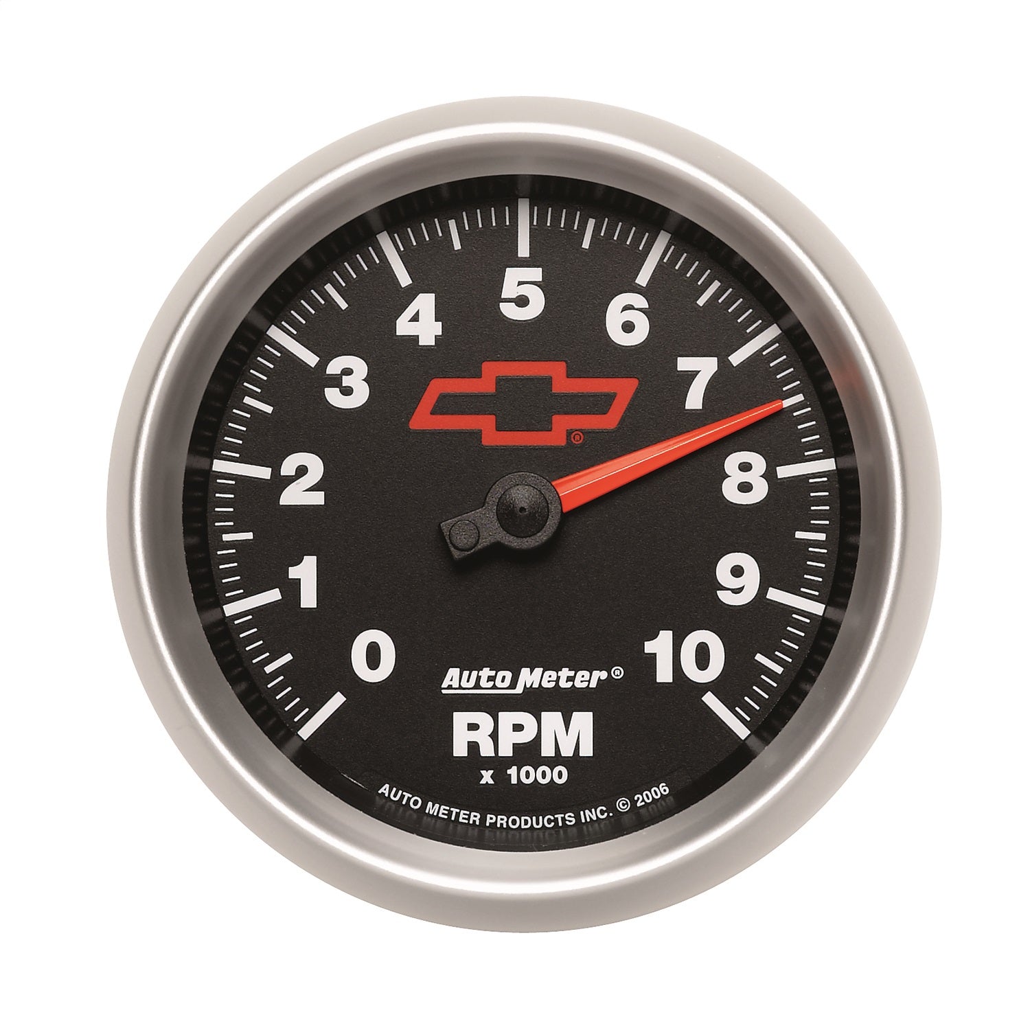 AutoMeter 3697-00406 GAUGE; TACHOMETER; 3 3/8in.; 10K RPM; IN-DASH; CHEVY RED BOWTIE; BLACK AutoMeter 3697-00406