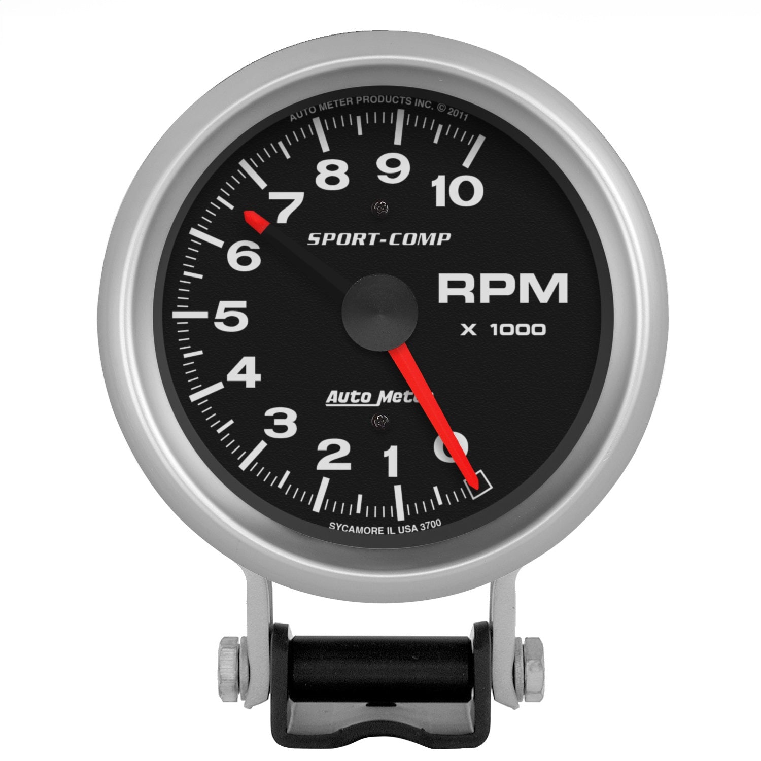 AutoMeter 3700 GAUGE; TACHOMETER; 3 3/4in.; 10K RPM; PEDESTAL W/RED LINE; SPORT-COMP AutoMeter 3700