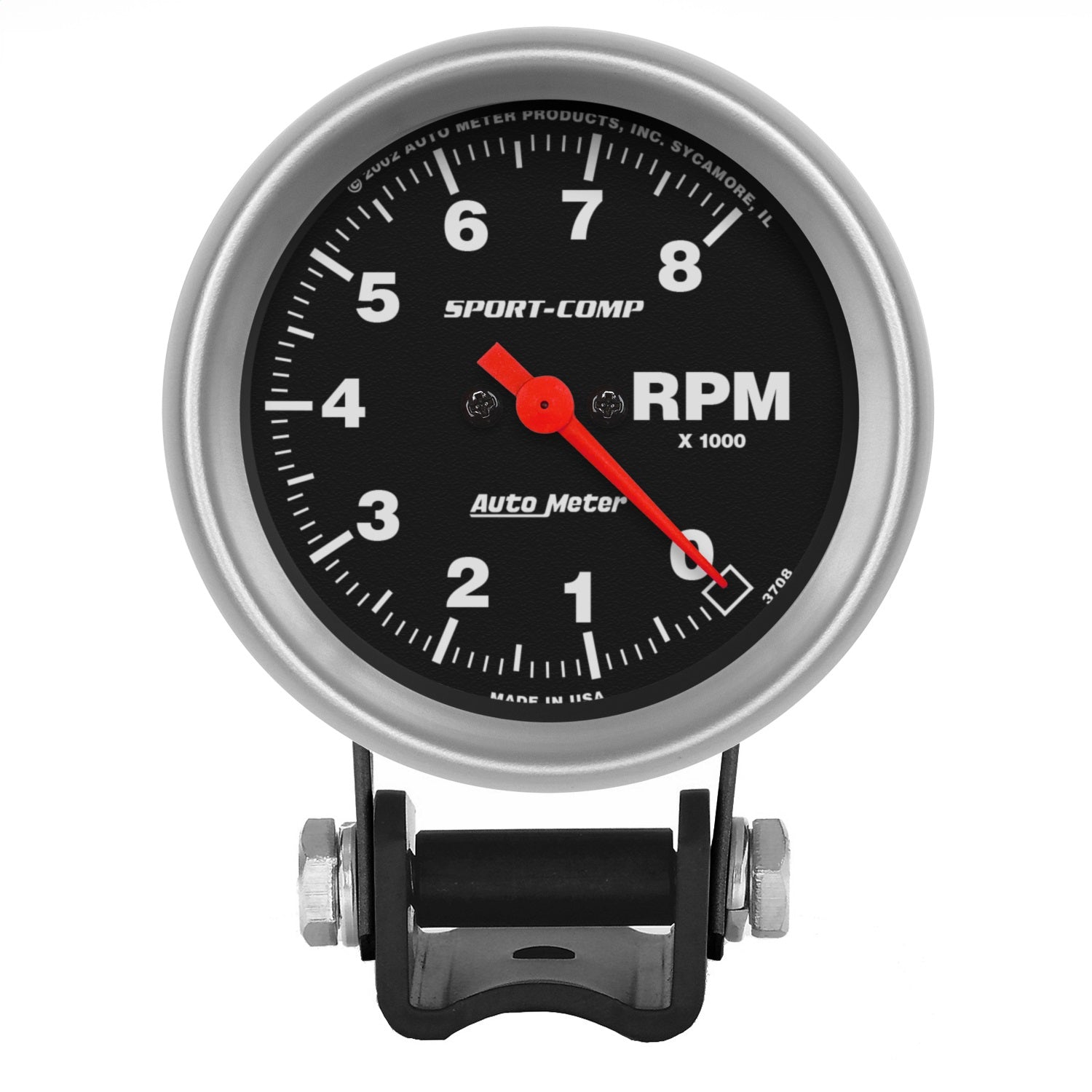 AutoMeter 3708 GAUGE; TACHOMETER; 2 5/8in.; 8K RPM; PEDESTAL; SPORT-COMP AutoMeter 3708