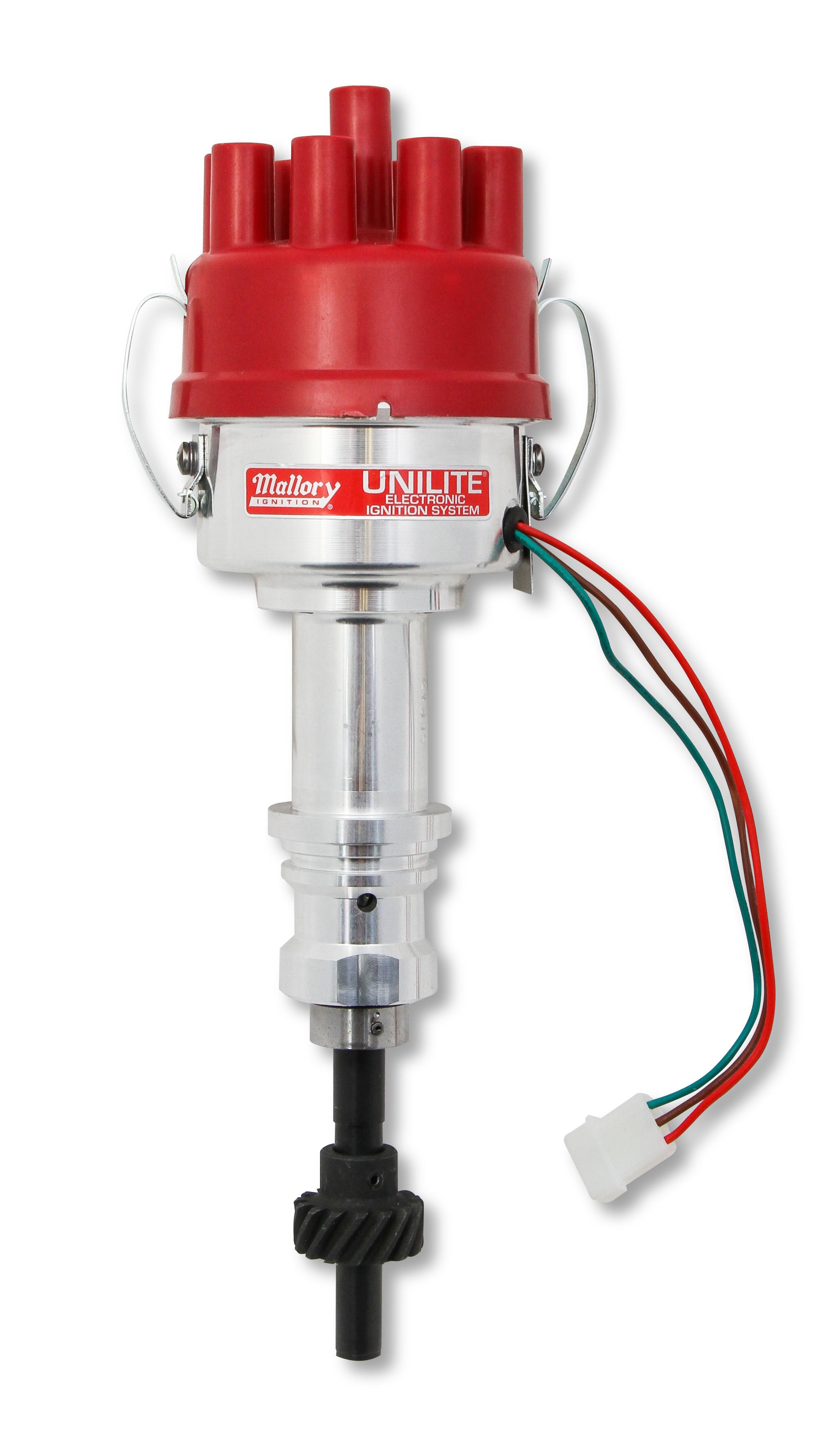Mallory Unilite Distributor with built-in electronic ignition module.
