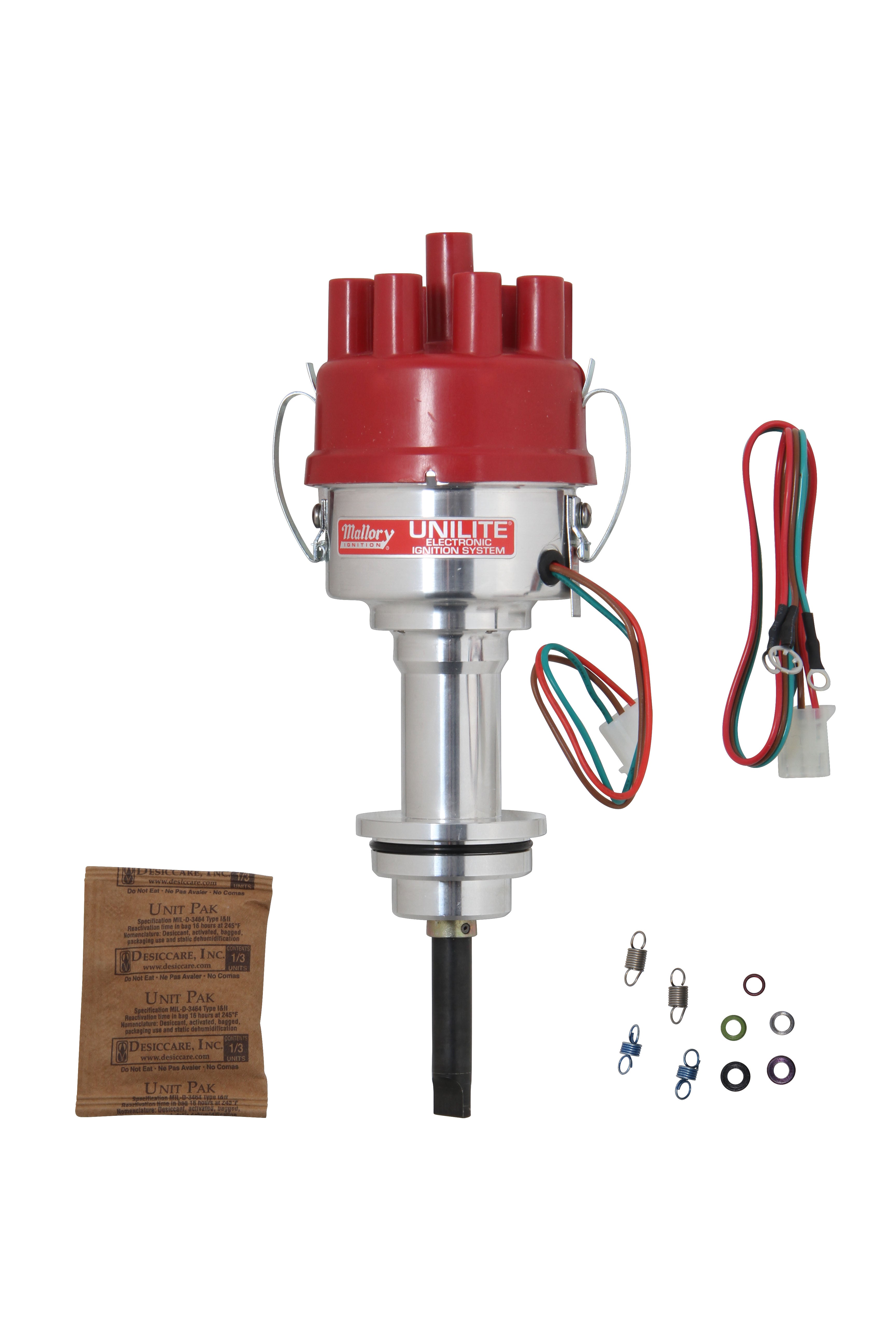 Mallory Unilite Distributor with built-in electronic ignition module.