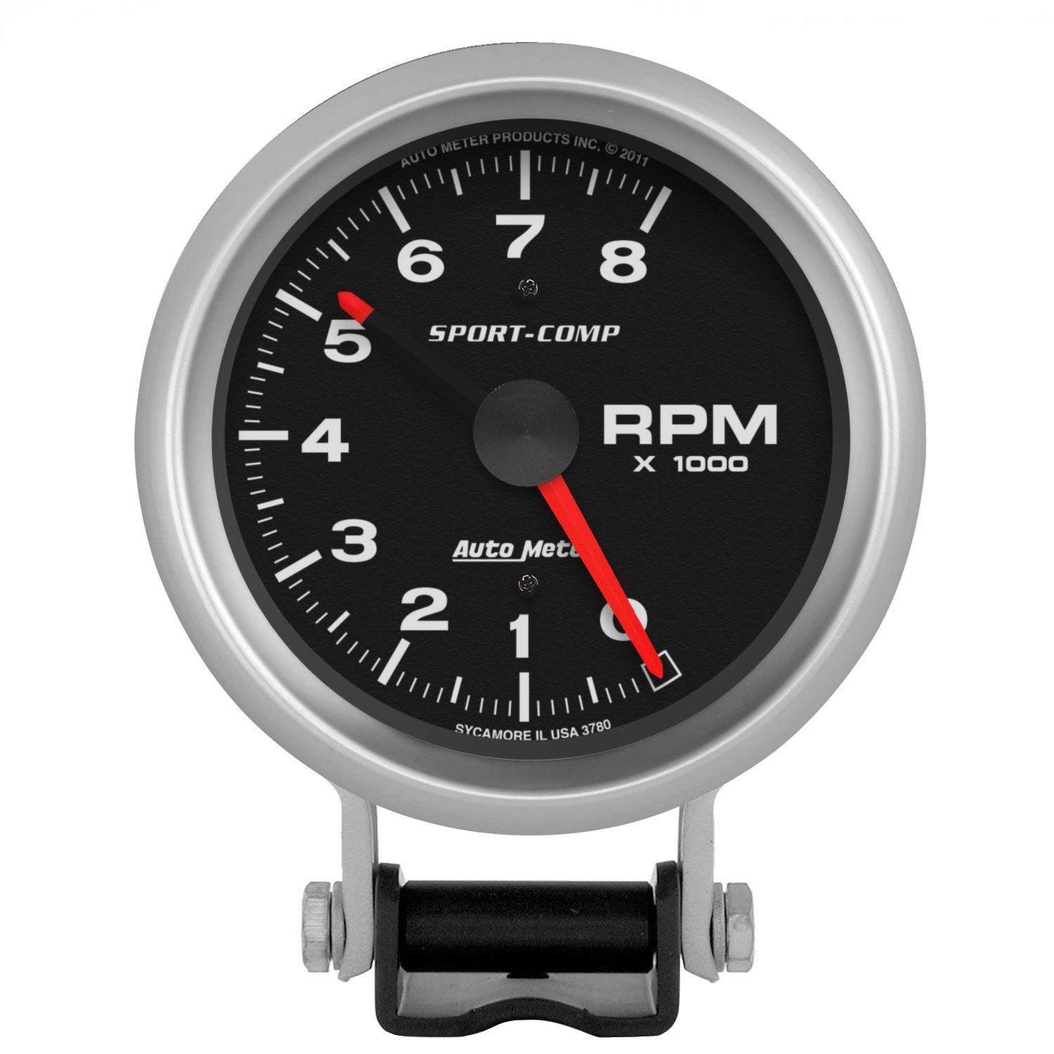 AutoMeter 3780 GAUGE; TACHOMETER; 3 3/4in.; 8K RPM; PEDESTAL W/RED LINE; SPORT-COMP AutoMeter 3780