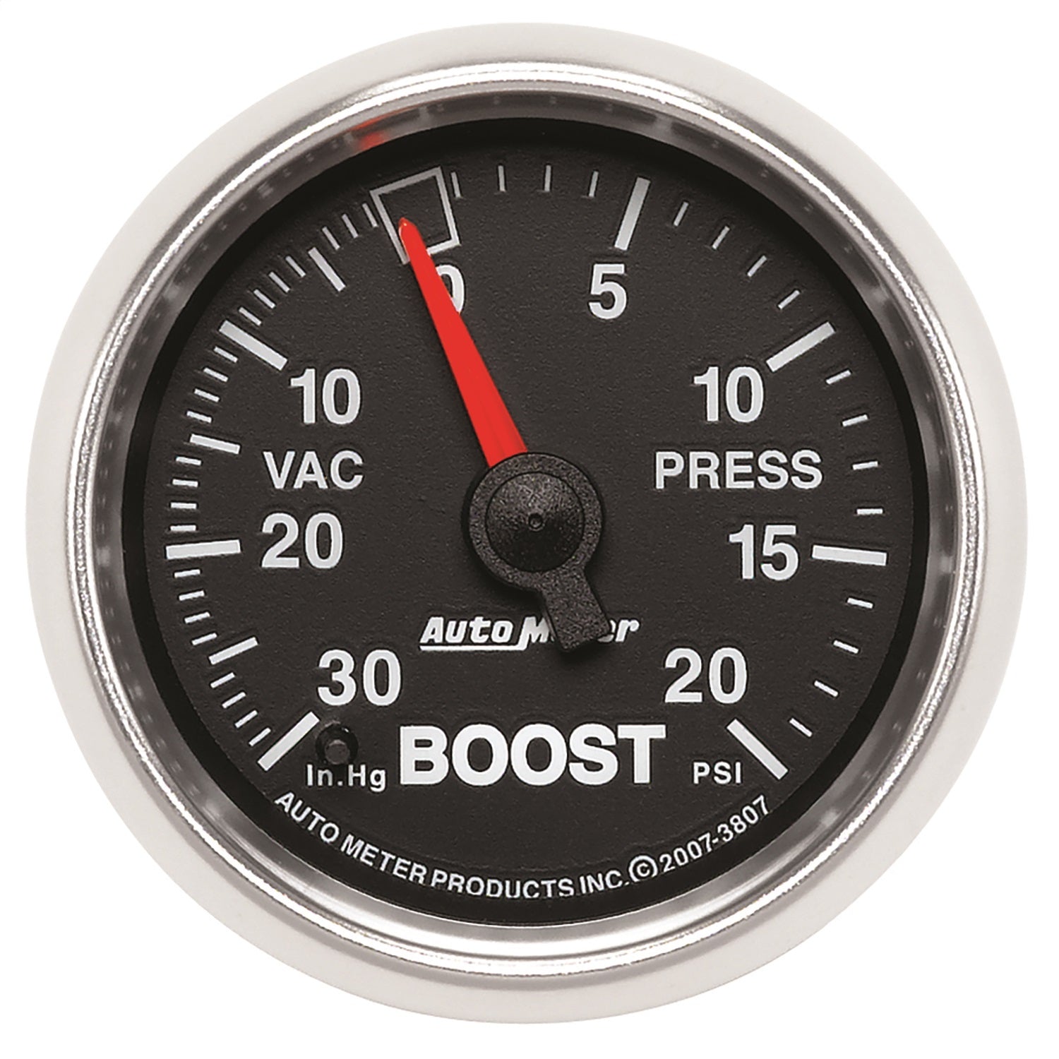 AutoMeter 3807 GAUGE; VAC/BOOST; 2 1/16in.; 30INHG-20PSI; MECHANICAL; GS AutoMeter 3807