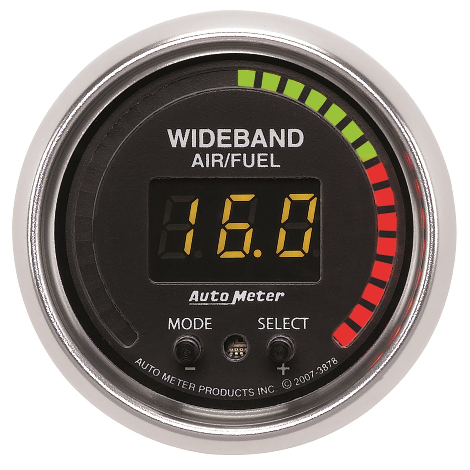 AutoMeter 3878 GAUGE; AIR/FUEL RATIO-PRO; 2 1/16in.; 10:1-20:1; DIGITAL W/PEAK/WARN; GS AutoMeter 3878
