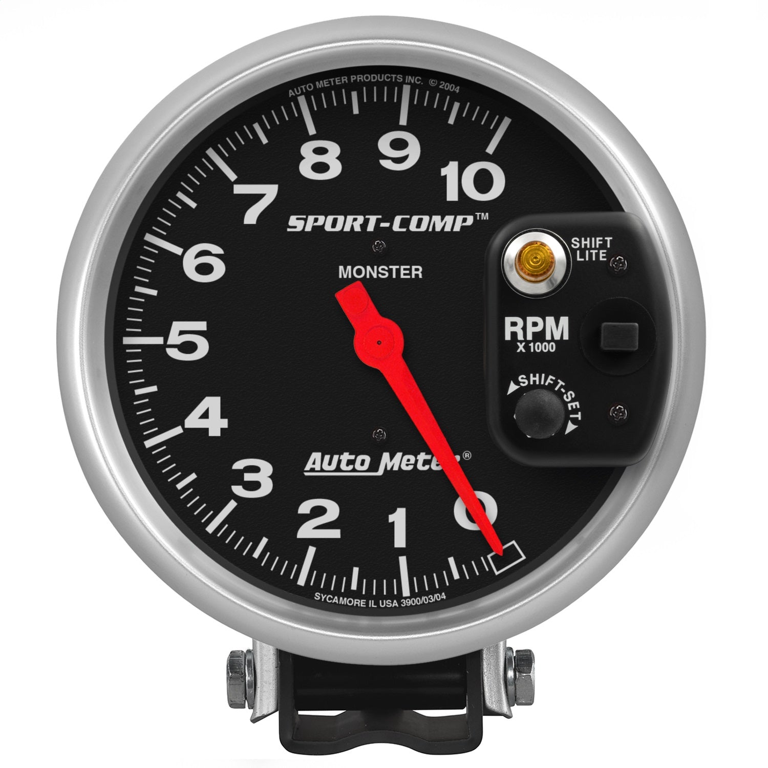 AutoMeter 3903 GAUGE; TACHOMETER; 5in.; 10K RPM; PEDESTAL W/INT. SHIFT-LITE; SPORT-COMP AutoMeter 3903