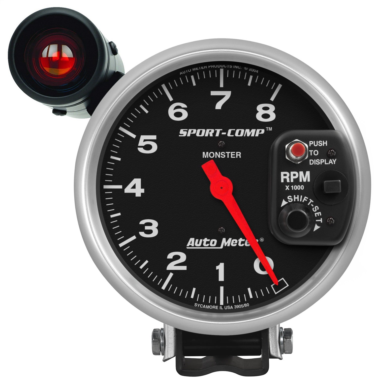 AutoMeter 3905 GAUGE; TACHOMETER; 5in.; 8K RPM; PEDESTAL W/EXT. SHIFT-LITE; SPORT-COMP AutoMeter 3905