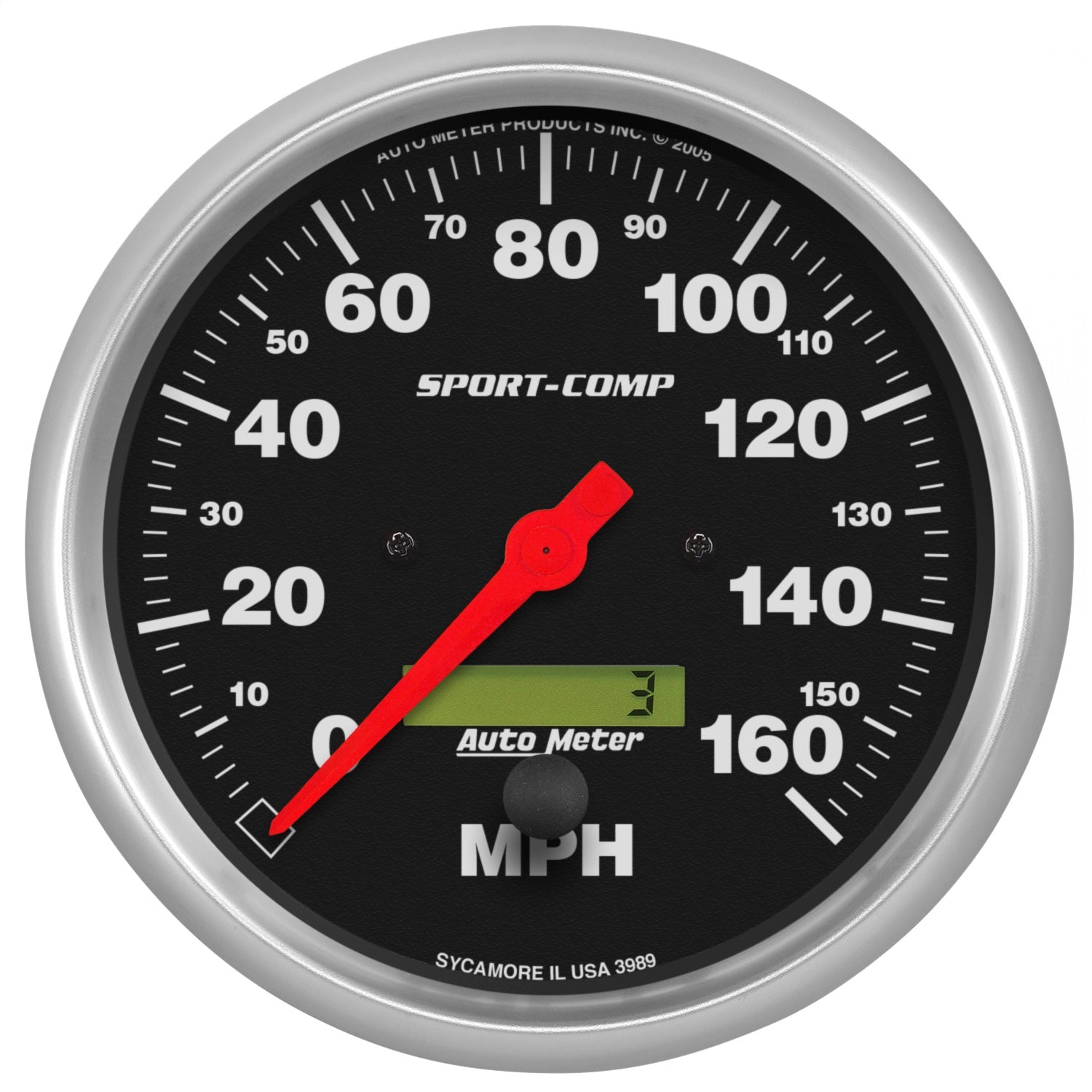 AutoMeter 3989 GAUGE; SPEEDO; 5in.; 160MPH; ELEC. PROGRAM W/LCD ODO; SPORT-COMP AutoMeter 3989