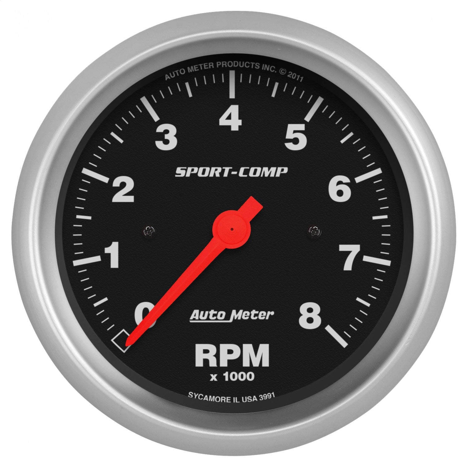 AutoMeter 3991 GAUGE; TACHOMETER; 3 3/8in.; 8K RPM; IN-DASH; SPORT-COMP AutoMeter 3991