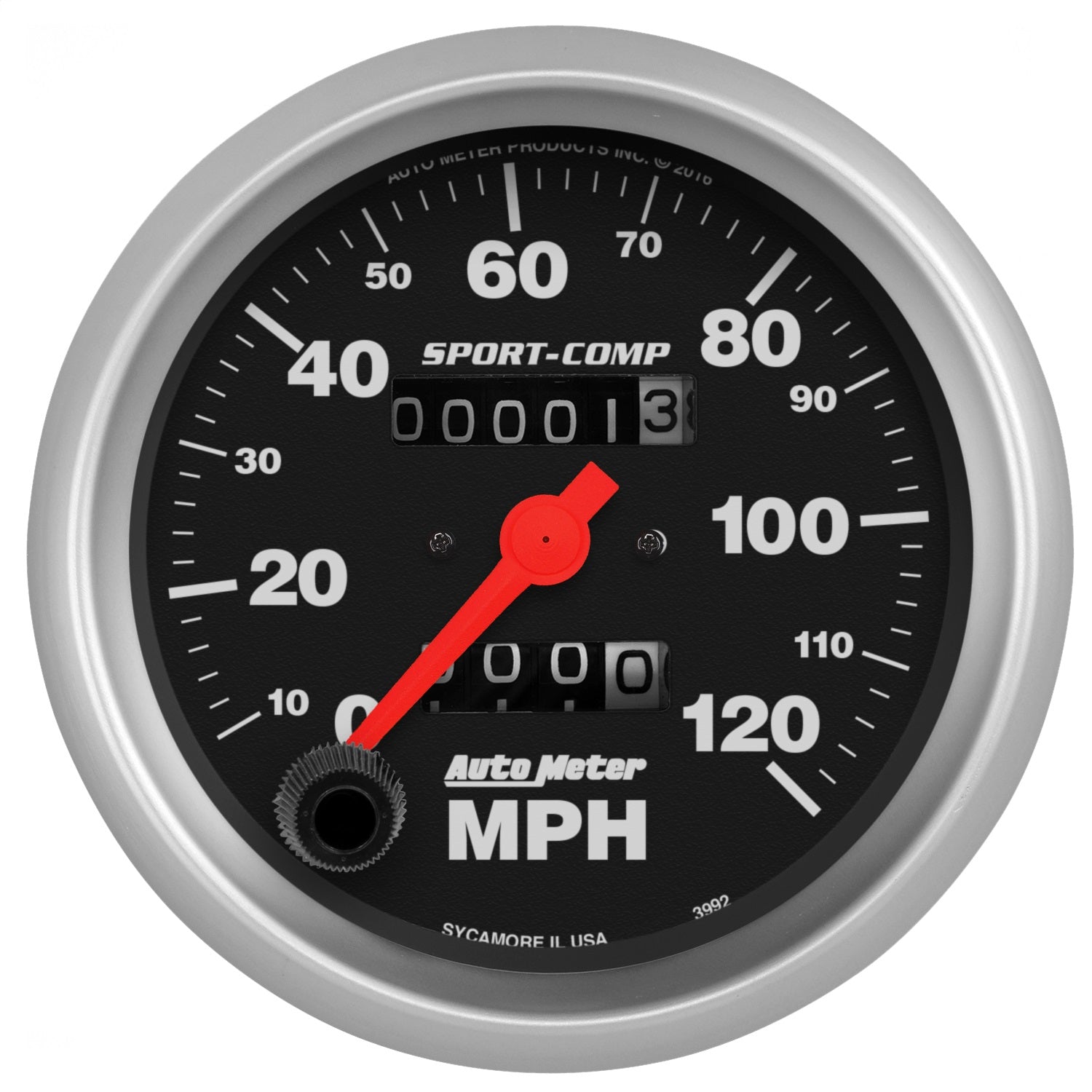 AutoMeter 3992 GAUGE; SPEEDOMETER; 3 3/8in.; 120MPH; MECHANICAL; SPORT-COMP AutoMeter 3992