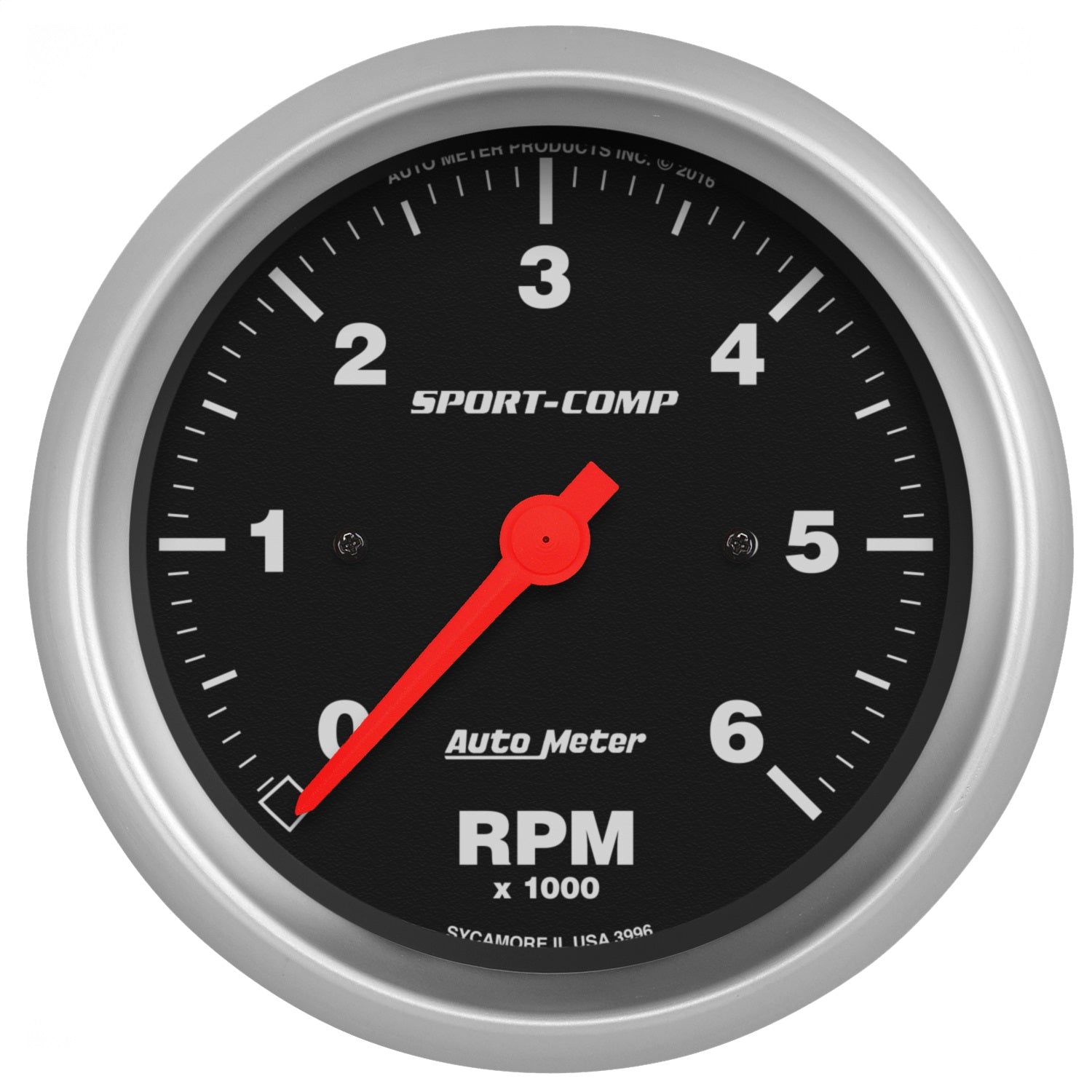 AutoMeter 3996 GAUGE; TACHOMETER; 3 3/8in.; 6K RPM; IN-DASH; SPORT-COMP AutoMeter 3996