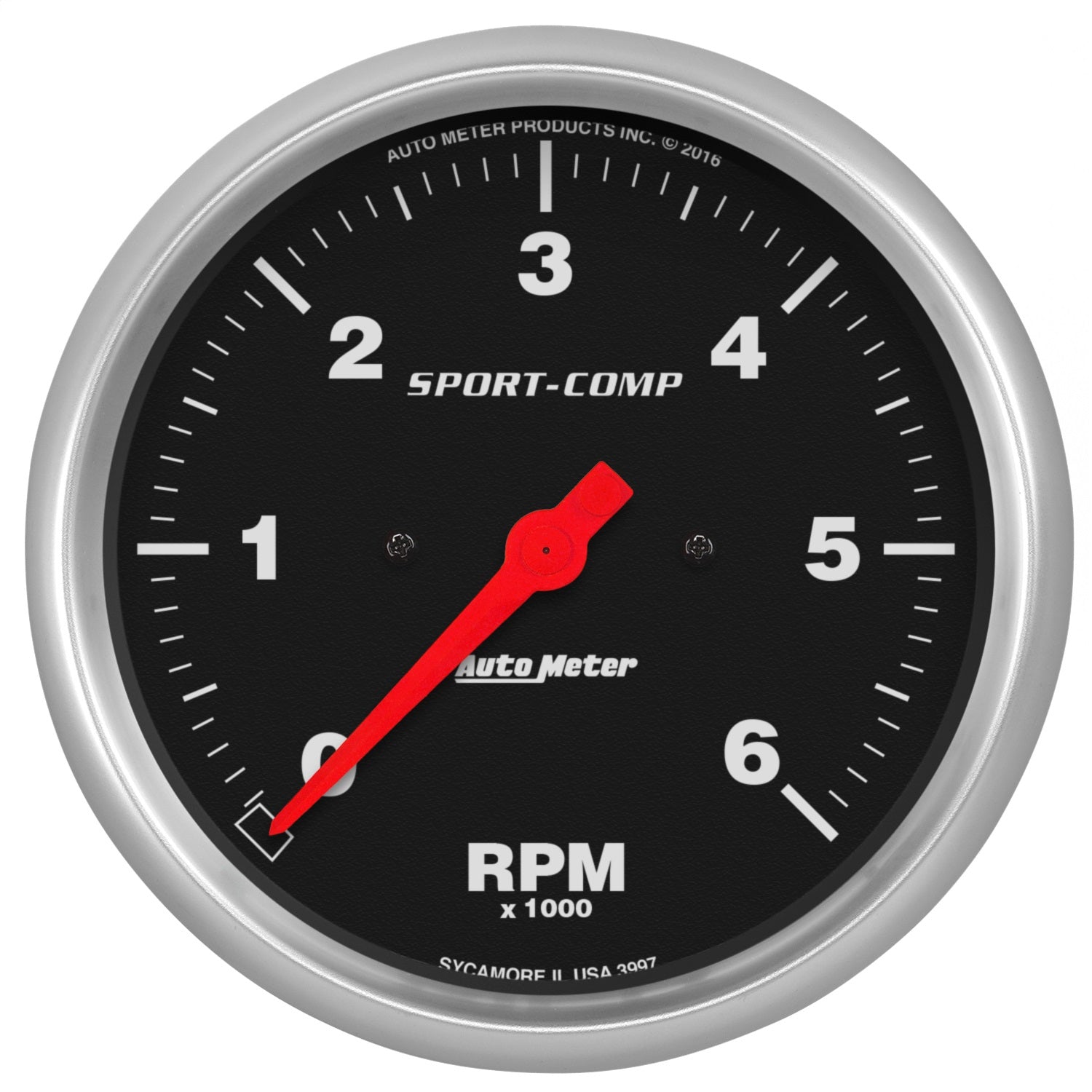 AutoMeter 3997 GAUGE; TACHOMETER; 5in.; 6K RPM; IN-DASH; SPORT-COMP AutoMeter 3997