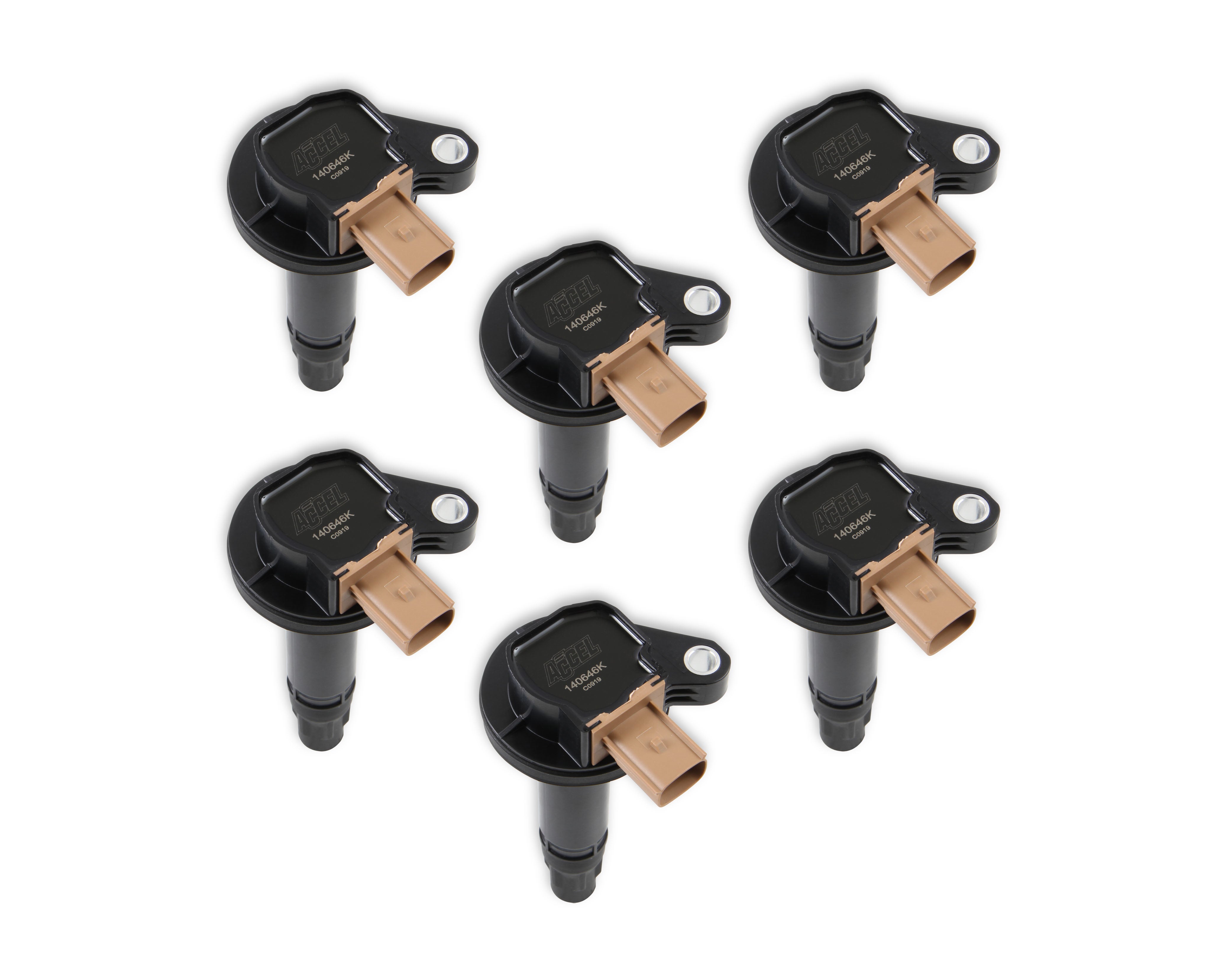 Ignition Coil - SuperCoil-2010-2016 Ford EcoBoost 3.5L V6- 6-Pack (3-Pin)- Black