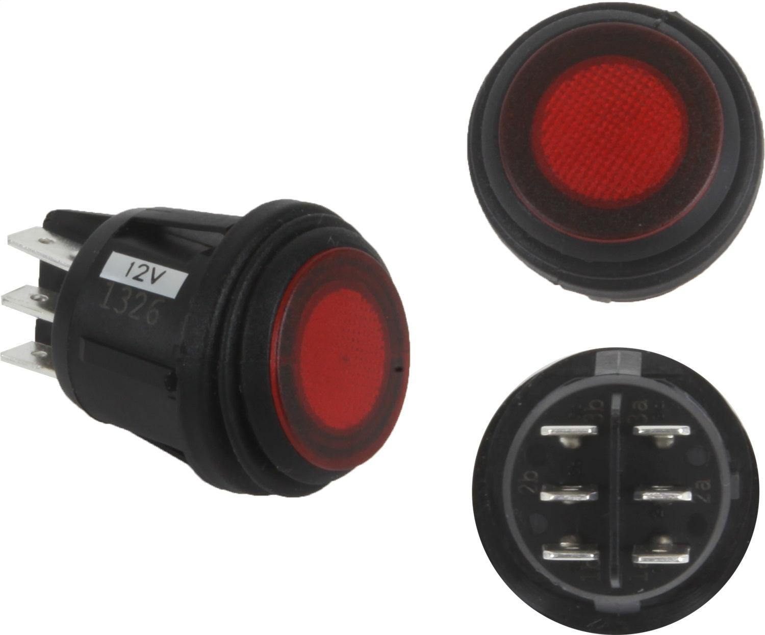 RIGID Industries 40181 RIGID 3 Position Rocker Switch (On/Off/Backlight); Red ; Single RIGID Industries 40181