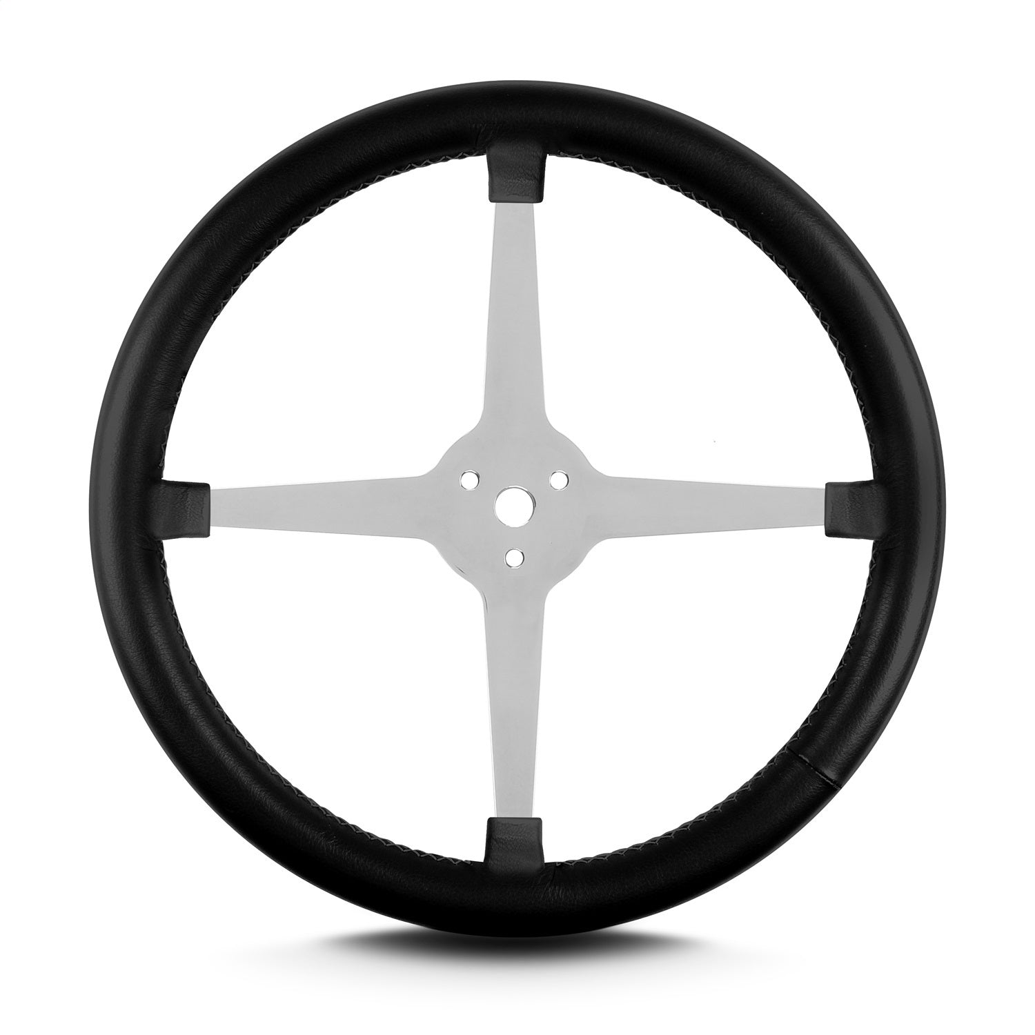 Lokar 40401 Lecarra Lake Steering Wheel; Black; Polished 4 Spokes; Lokar 40401