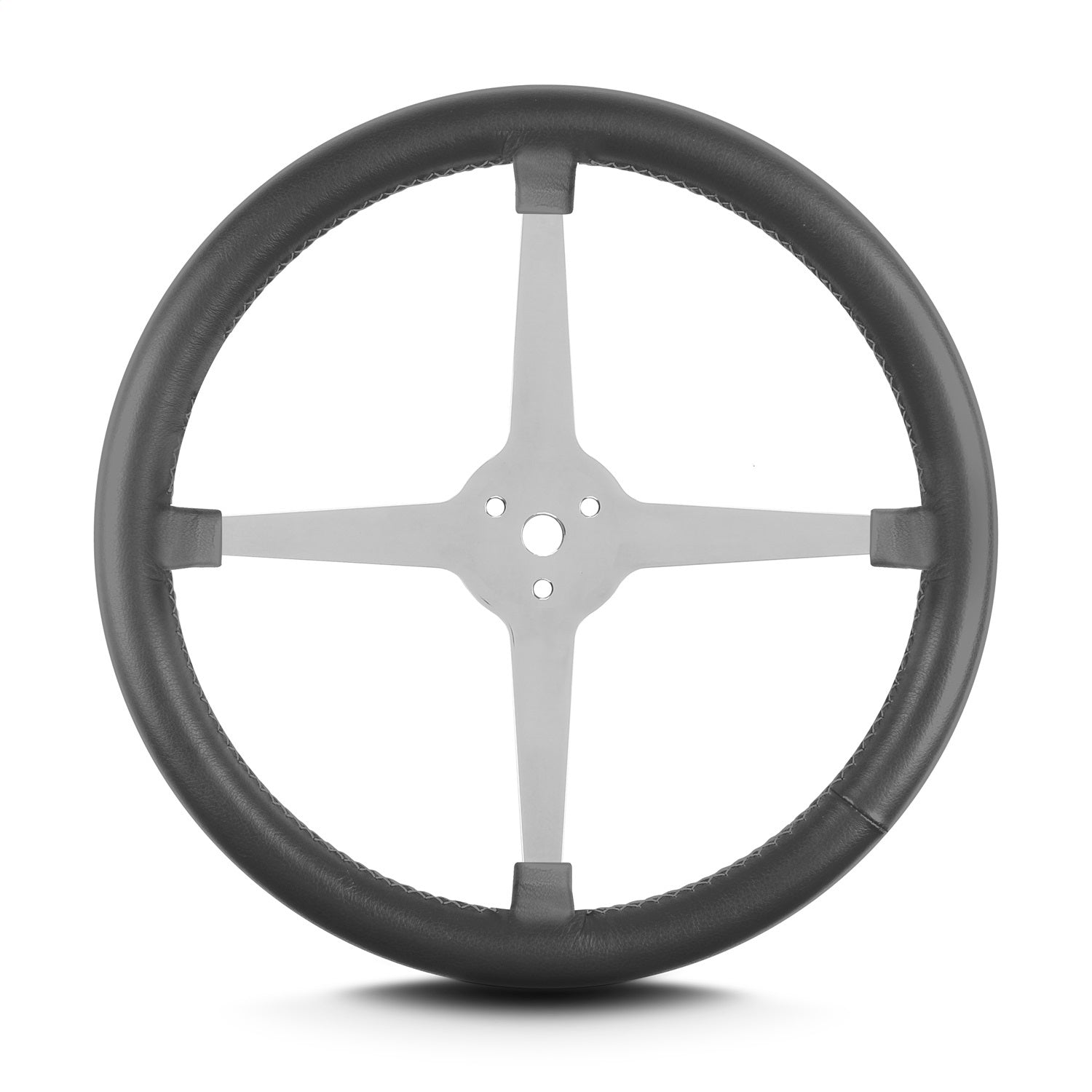 Lokar 40406 Lecarra Lake Steering Wheel; Dark Grey; Polished 4 Spokes; Lokar 40406