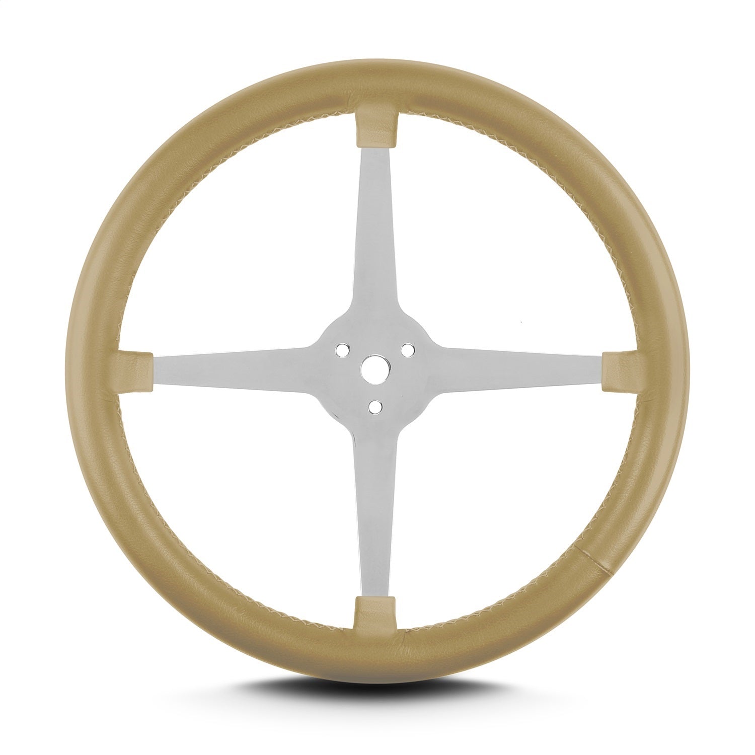 Lokar 40409 Lecarra Lake Steering Wheel; Tan; Polished 4 Spokes; Lokar 40409