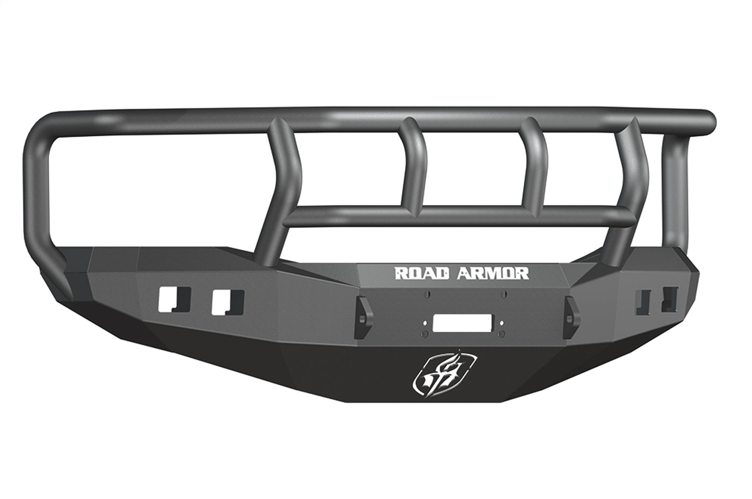 Road Armor 407R2B Stealth Winch Front Bumper; Titan II Guard; Satin Black; Square Fog Light Holes; Road Armor 407R2B