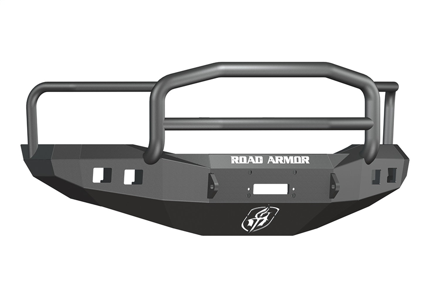 Road Armor 407R5B Stealth Winch Front Bumper; Lonestar Guard; Satin Black; Square Fog Light Holes; Road Armor 407R5B
