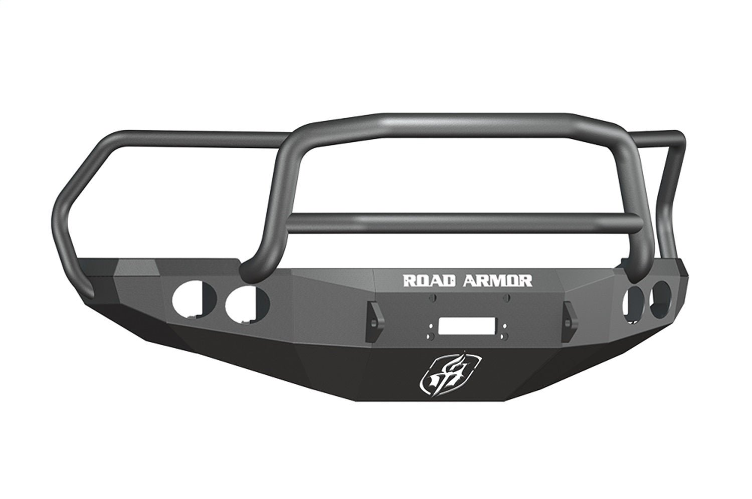 Road Armor 40805B Stealth Winch Front Bumper; Lonestar Guard; Satin Black; Round Fog Light Holes; Road Armor 40805B
