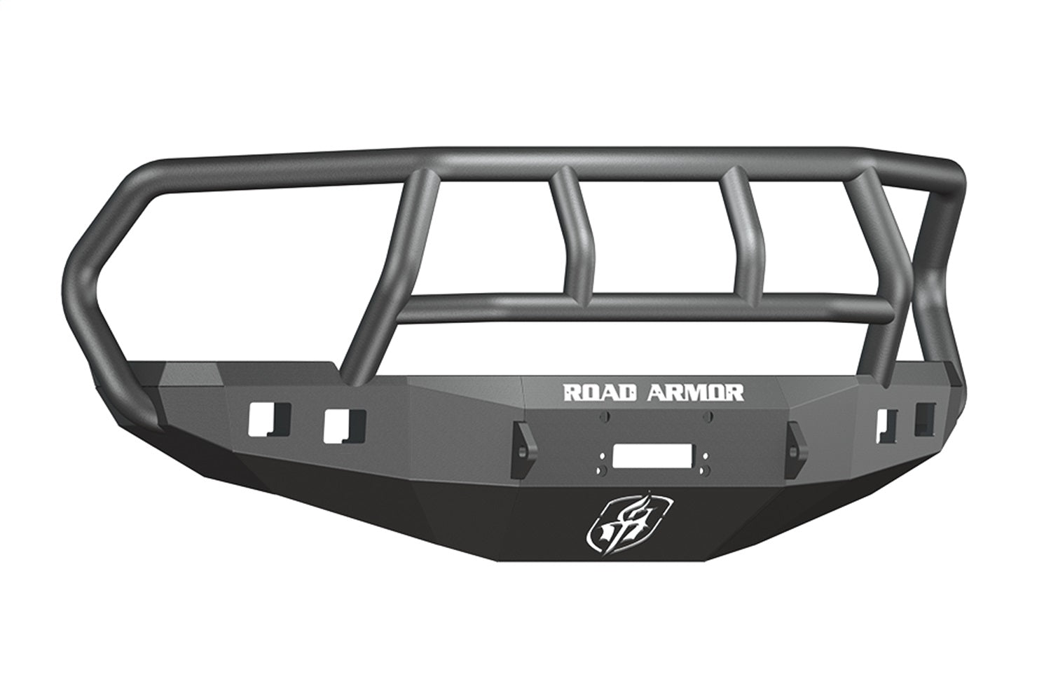 Road Armor 408R2B Stealth Winch Front Bumper; Titan II Guard; Satin Black; Square Fog Light Holes; Road Armor 408R2B